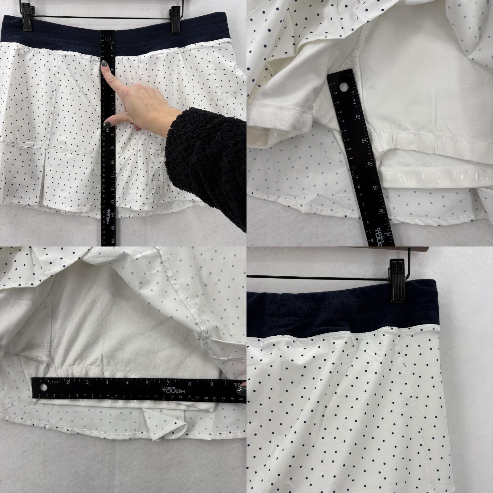 Vintage Tasc Rhythm Skirt Womens L White Ace Dot Tennis Skort Athletic Size 36" / US 14 / IT 50 - 8 Thumbnail
