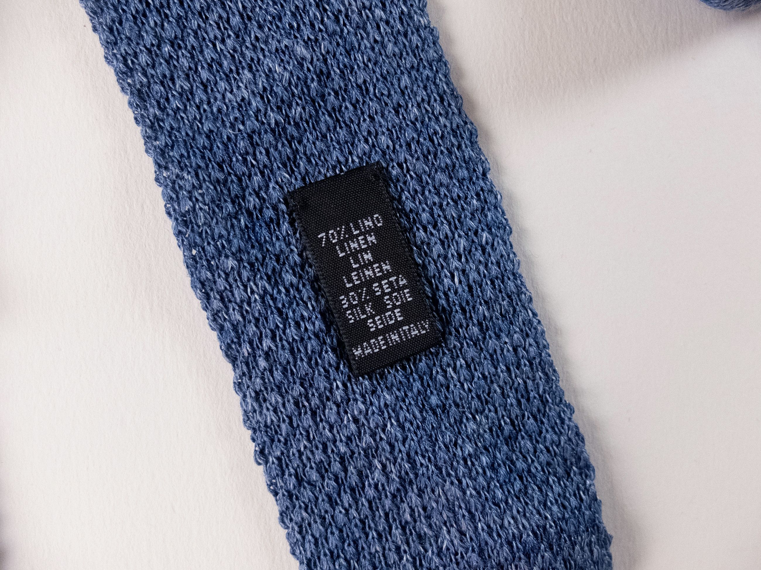 Other GALLO lapis lazuli blue knit skinny linen silk tie Italy Size ONE SIZE - 5 Thumbnail
