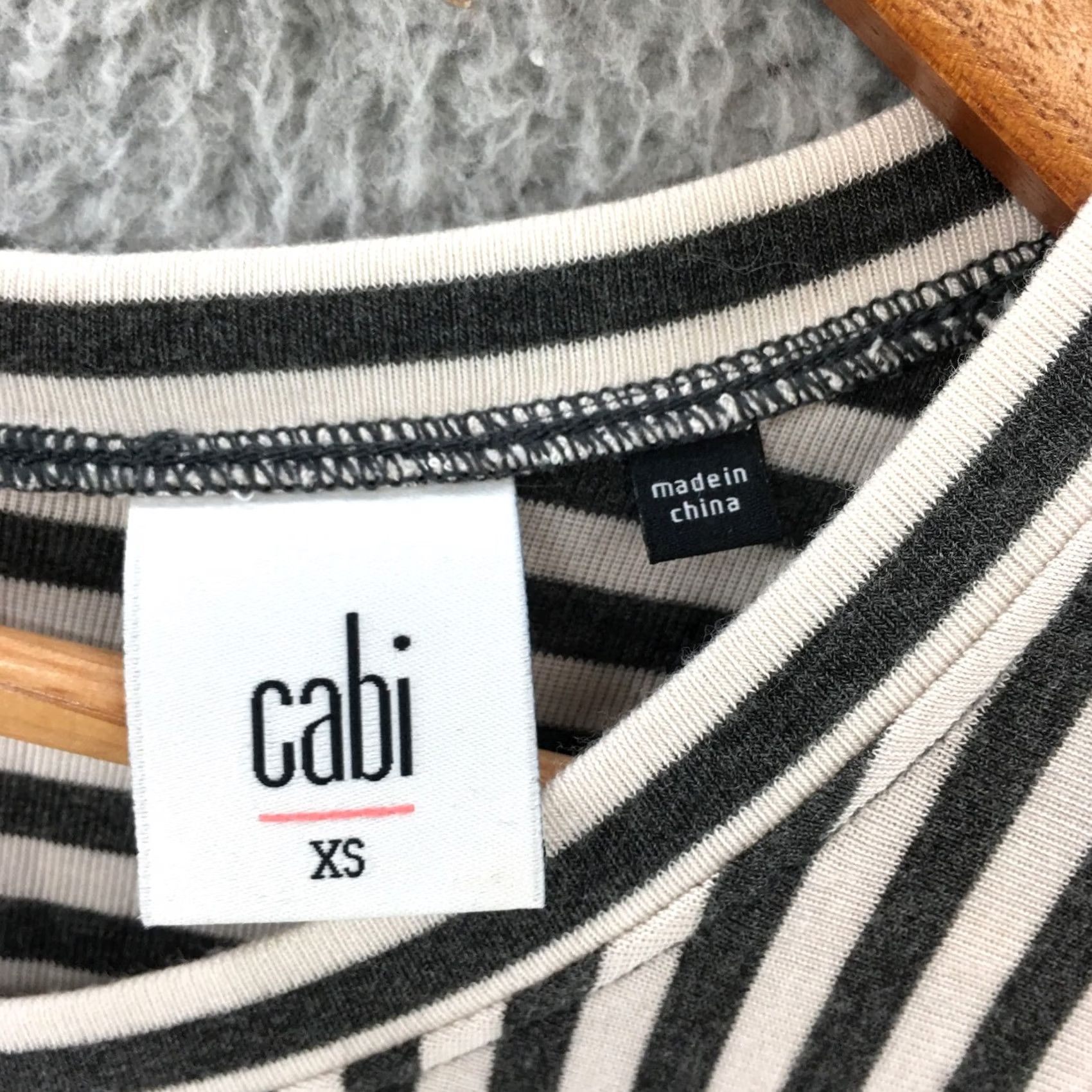 Vintage Cabi Tank Blouse Top XS Womens Striped Sleeveless Round Neck Gray White Casual Shirt Size XS / US 0-2 / IT 36-38 - 5 Thumbnail