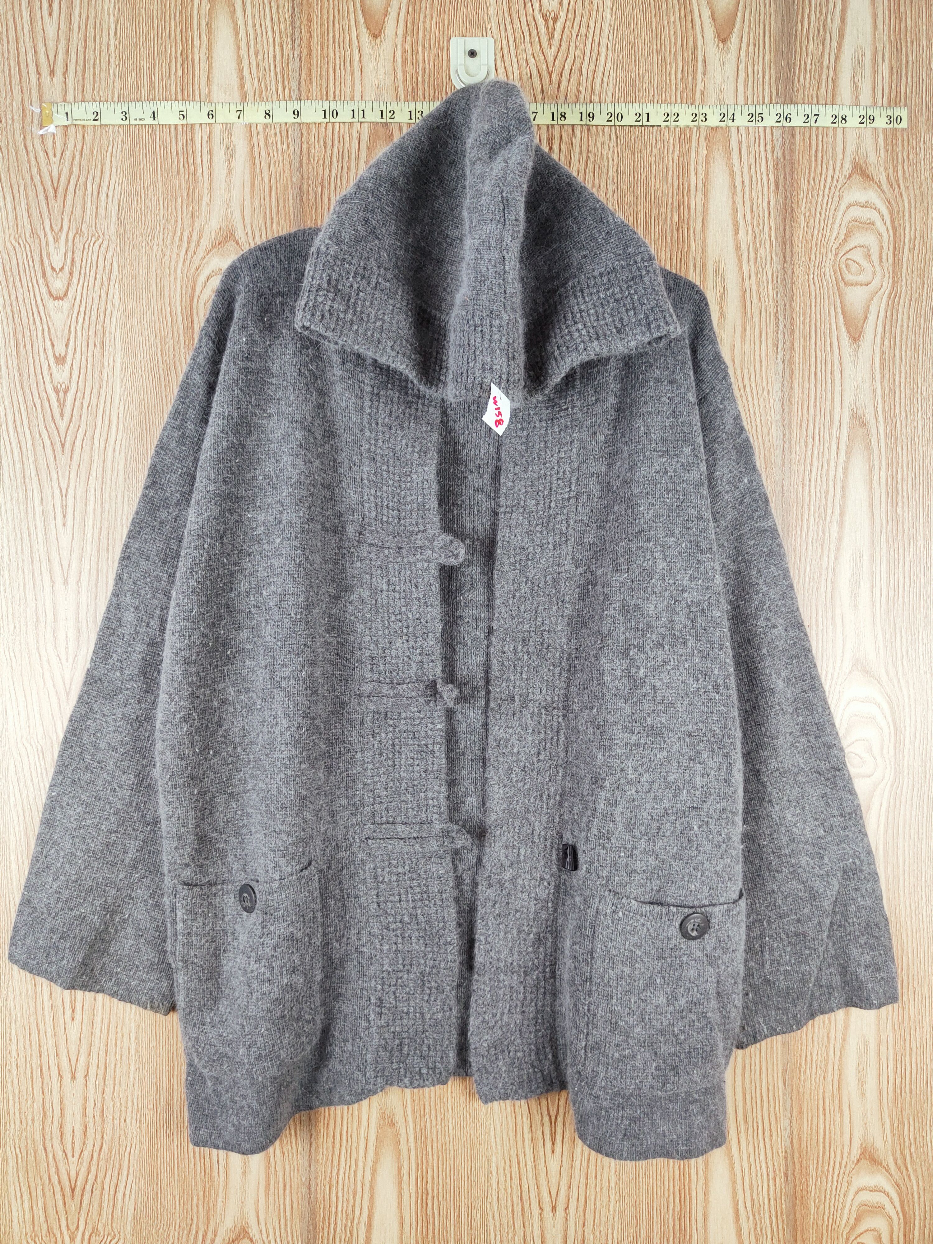 Japanese Brand Platane Gray Knitwear Hoodie Wool Duffle Cardigan #W158 Size US L / EU 52-54 / 3 - 1 Thumbnail