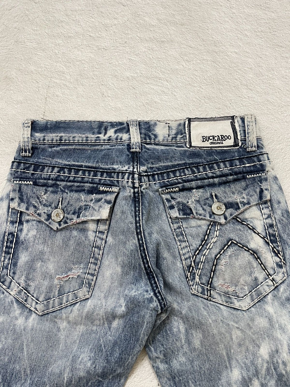If Six Was Nine 2000s Buckaro Acid Wash Denim Ripped Jeans Distressed Lgb If Size US 31 - 10 Thumbnail