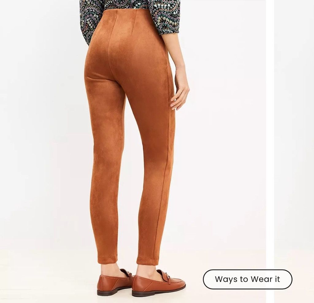 Loft LOFT | Faux Suede Leggings in Fresh Pumpernickel | Small Size 28" / US 6 / IT 42 - 11 Thumbnail