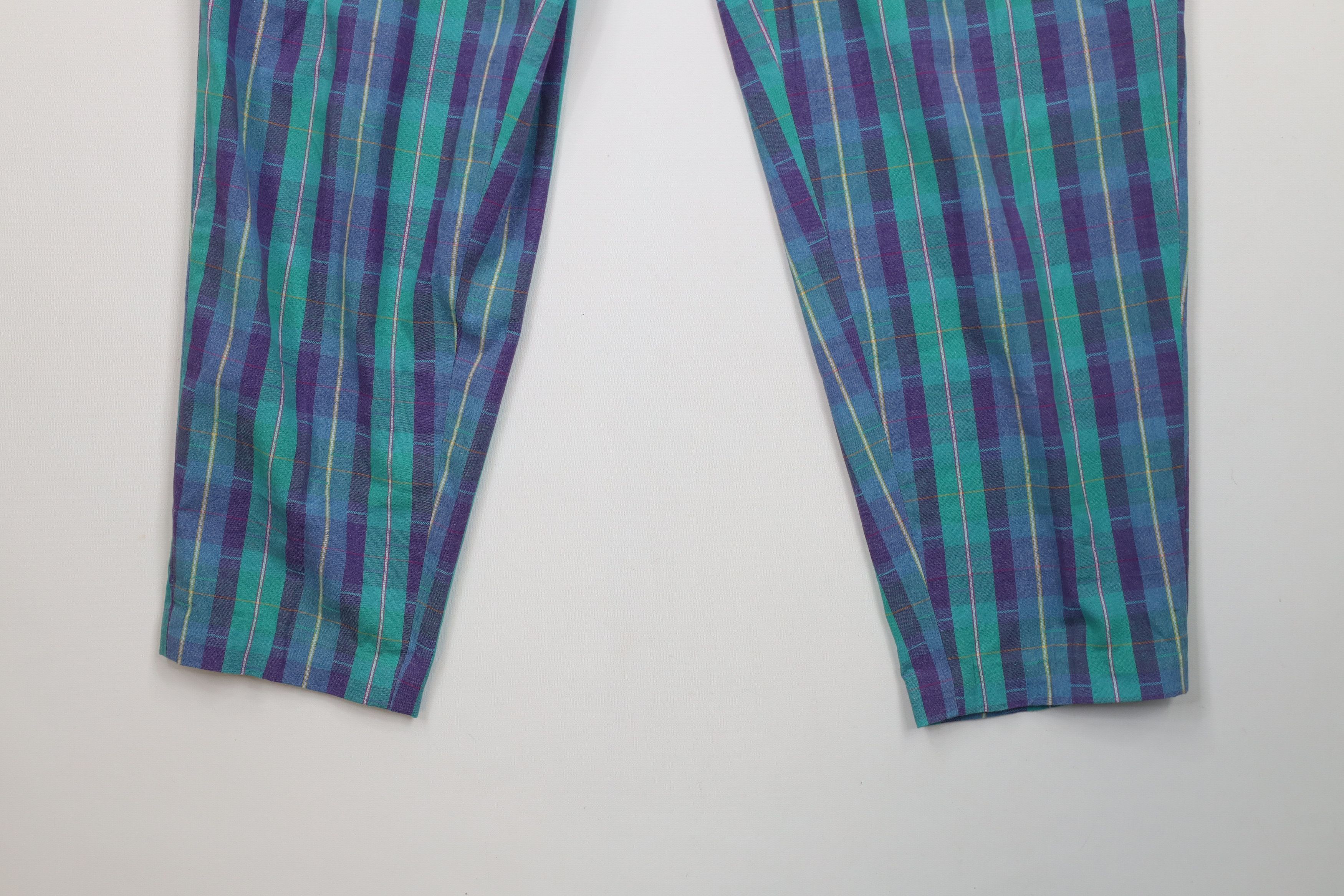 Vintage Vintage 80s 90s Streetwear Pleated Madras Plaid Chino Pants Size 36" / US 14 / IT 50 - 4 Thumbnail