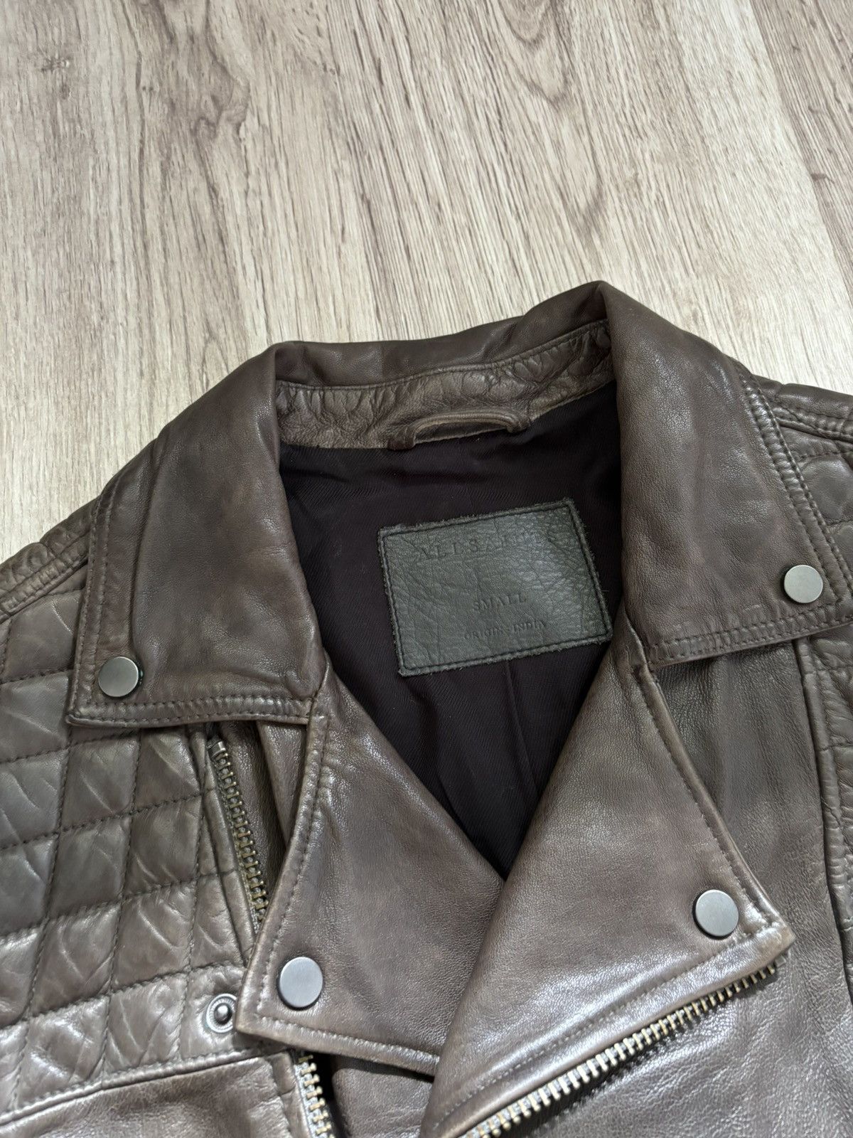Allsaints AllSaints Conroy Leather Biker Jacket Men Size S Brown Moto Size US S / EU 44-46 / 1 - 7 Thumbnail