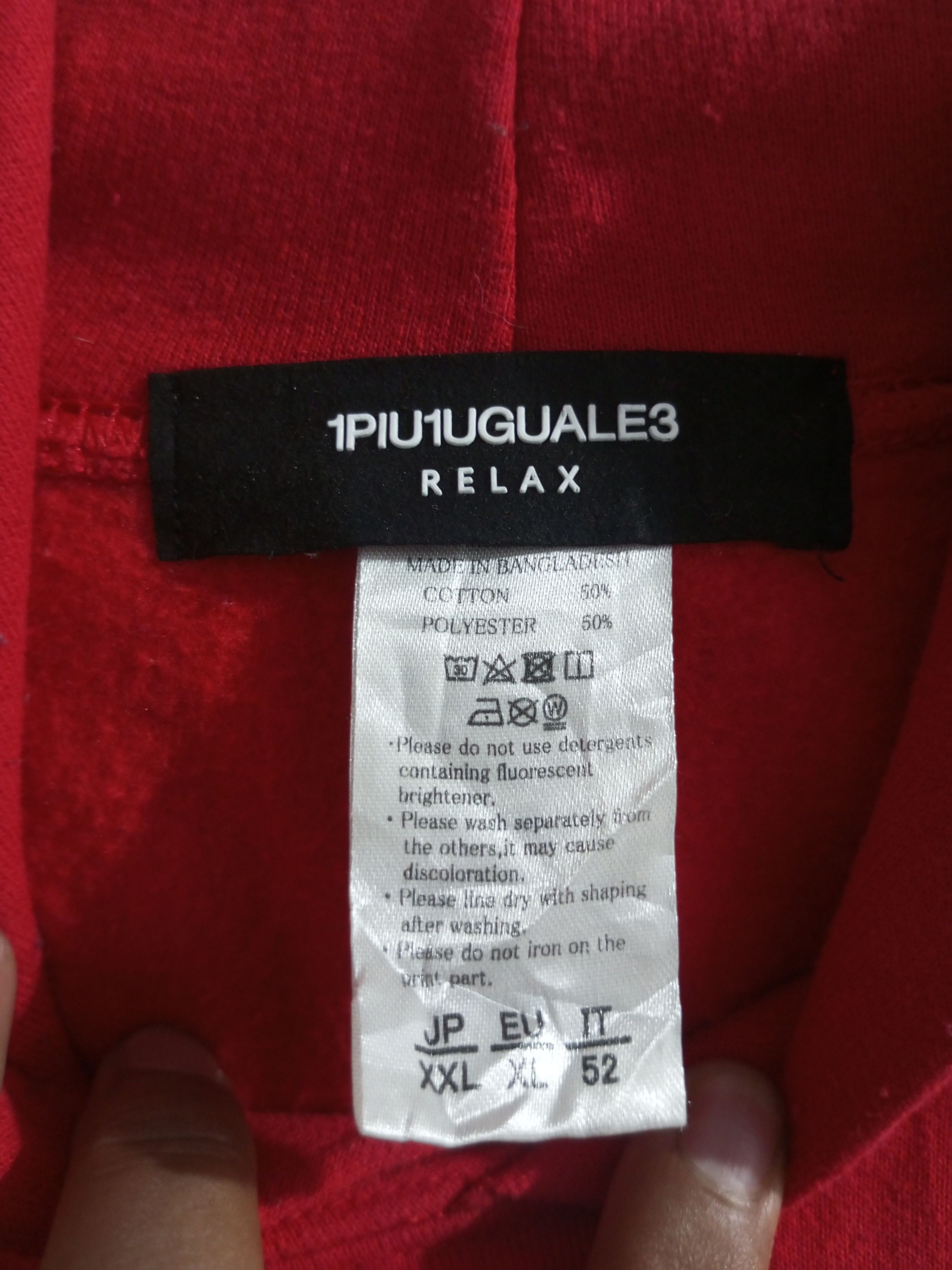 Japanese Brand 1PIU1UGUALE3 relax back print hoodie Size US XL / EU 56 / 4 - 9 Thumbnail