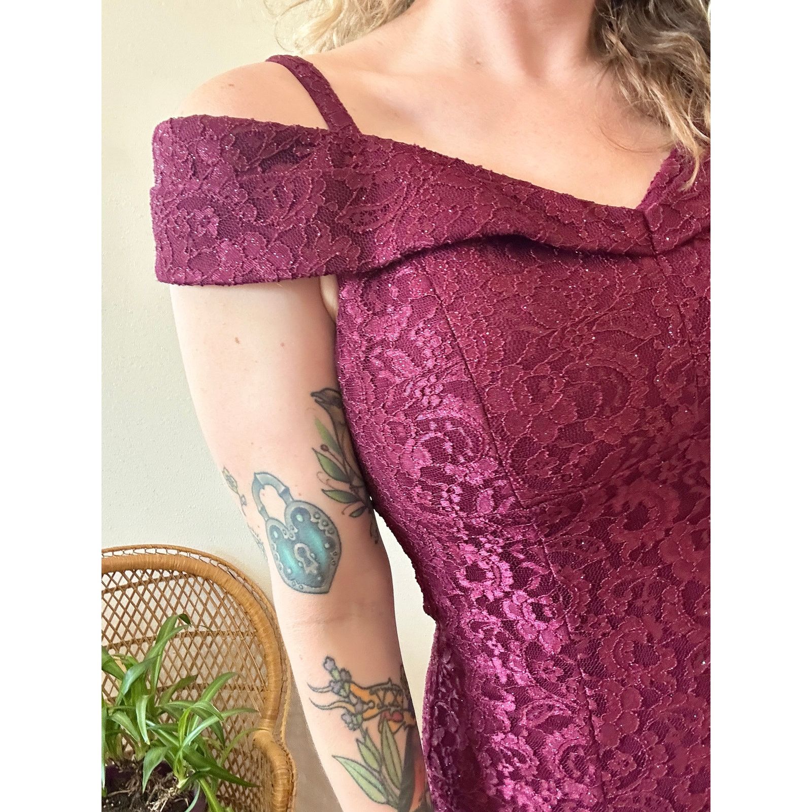 Other Burgundy Sparkle & Lace Gown size 14 Size XL / US 12-14 / IT 48-50 - 3 Thumbnail