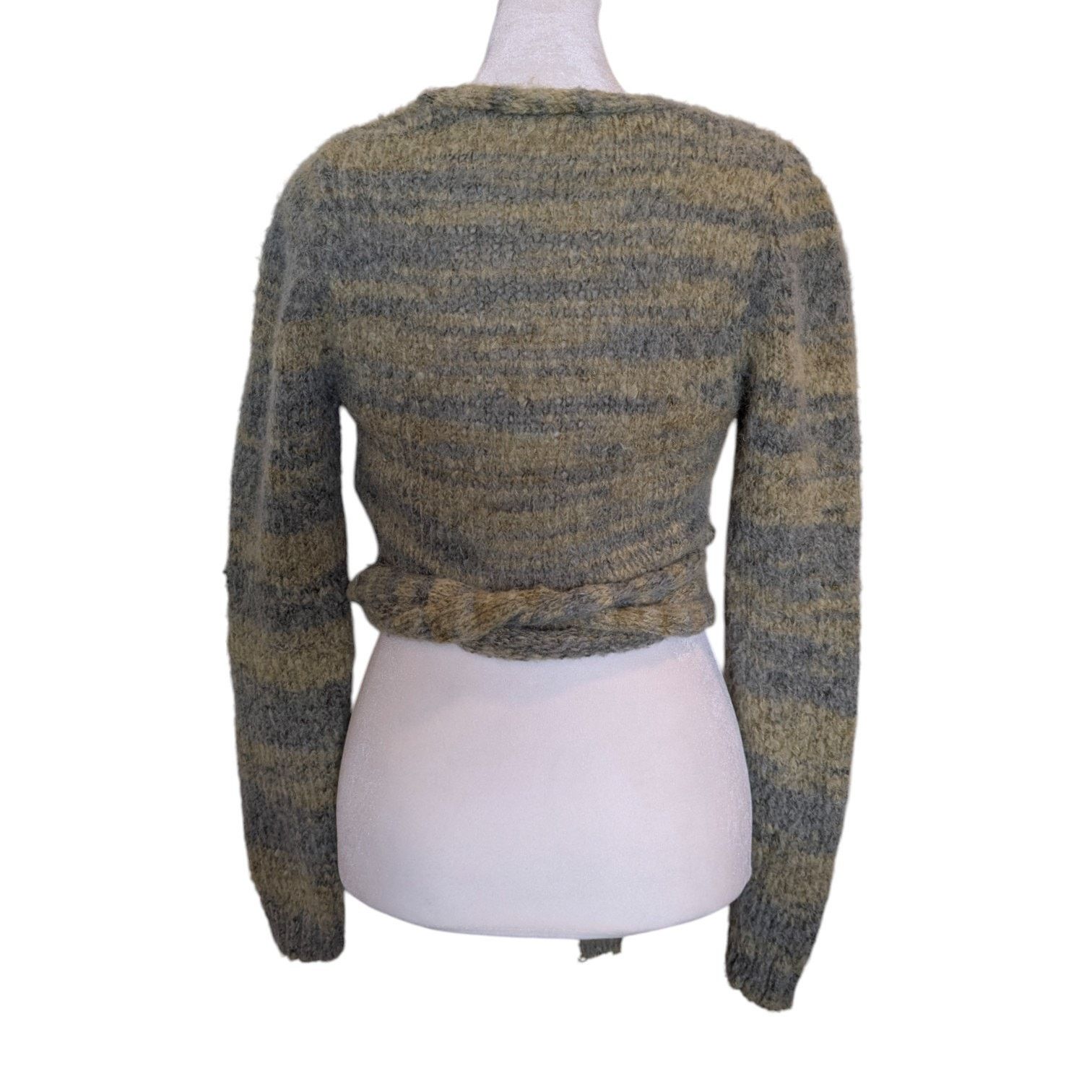 Cotton On Cotton On Green Space Mohair Knit Pullover Crop Cardigan Size XS / US 0-2 / IT 36-38 - 3 Thumbnail