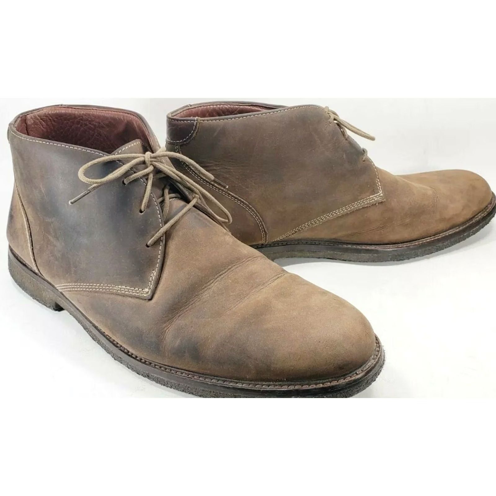 Johnston & Murphy JOHNSTON & MURPHY COPELAND CHUKKA BOOTS MEN'S LEATHER SHEEPSKIN BROWN SIZE 11M 25-1870 Size US 11 / EU 44 - 2 Thumbnail