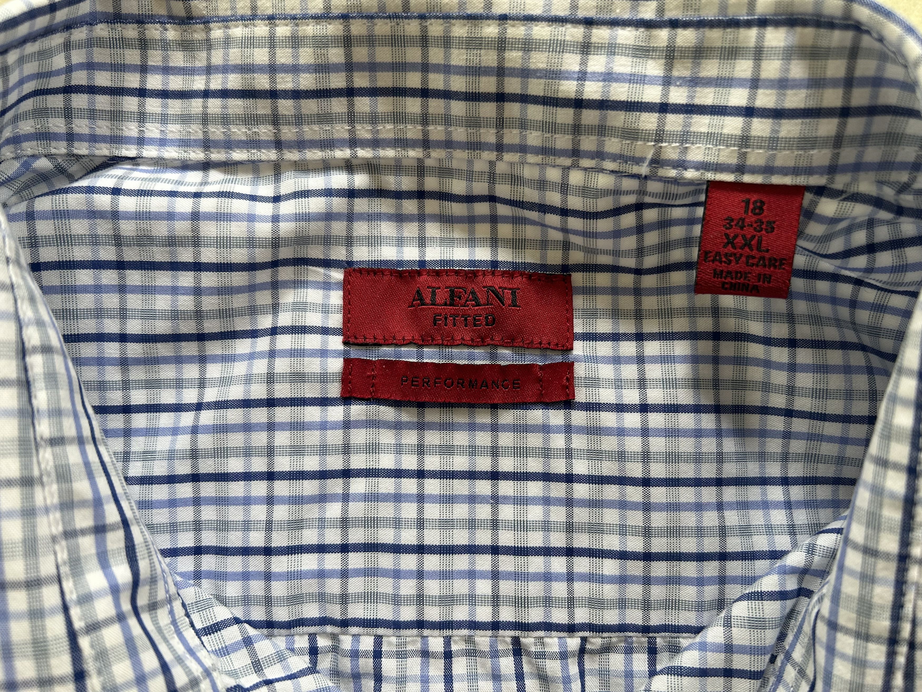 Alfani Alfani Button Down Shirt Plaid Check Fitted 18 34-35 XXL Size US XXL / EU 58 / 5 - 3 Thumbnail