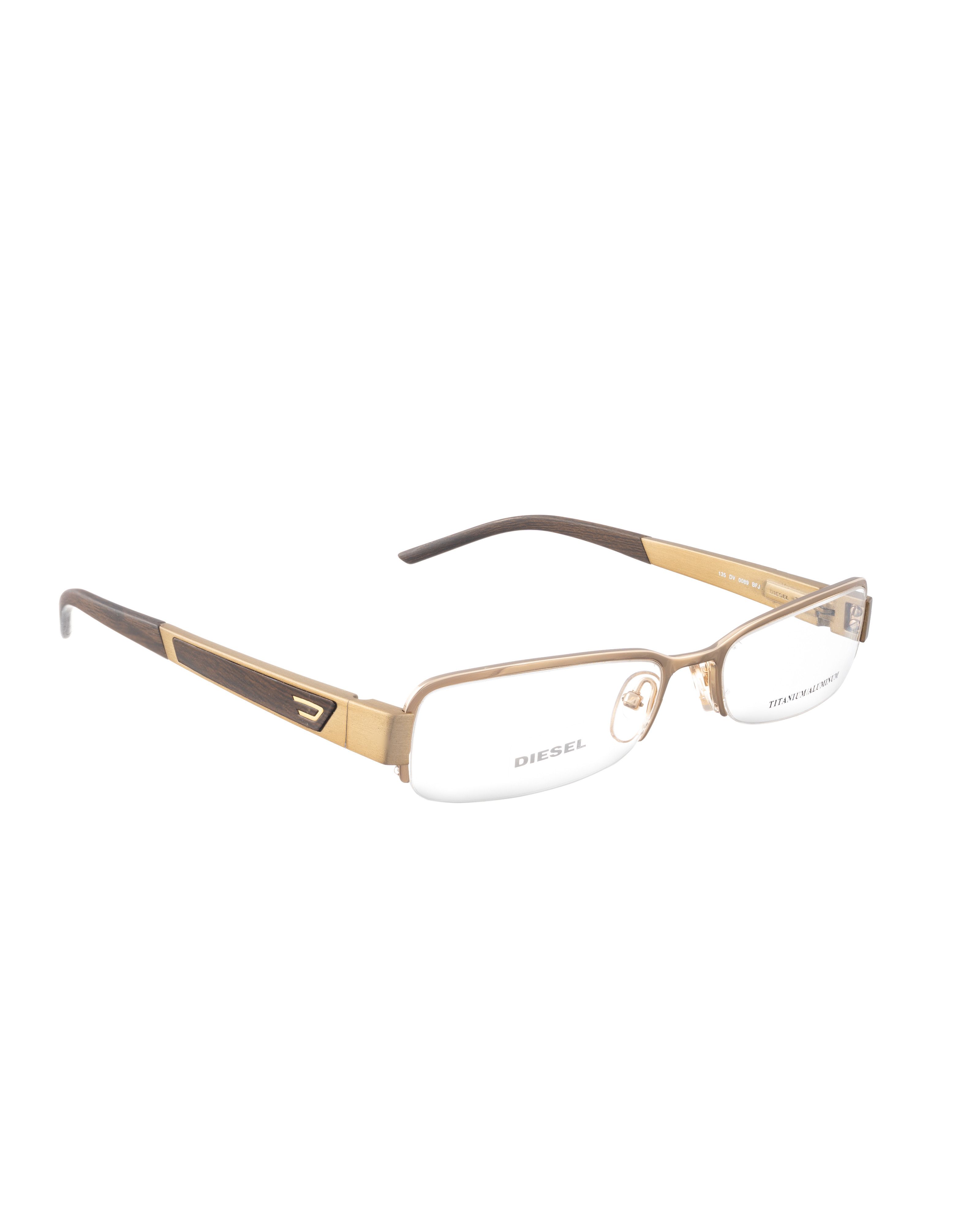 Diesel Diesel 00s Gold Glasses with Wooden Pattern od Temples Size ONE SIZE - 2 Thumbnail