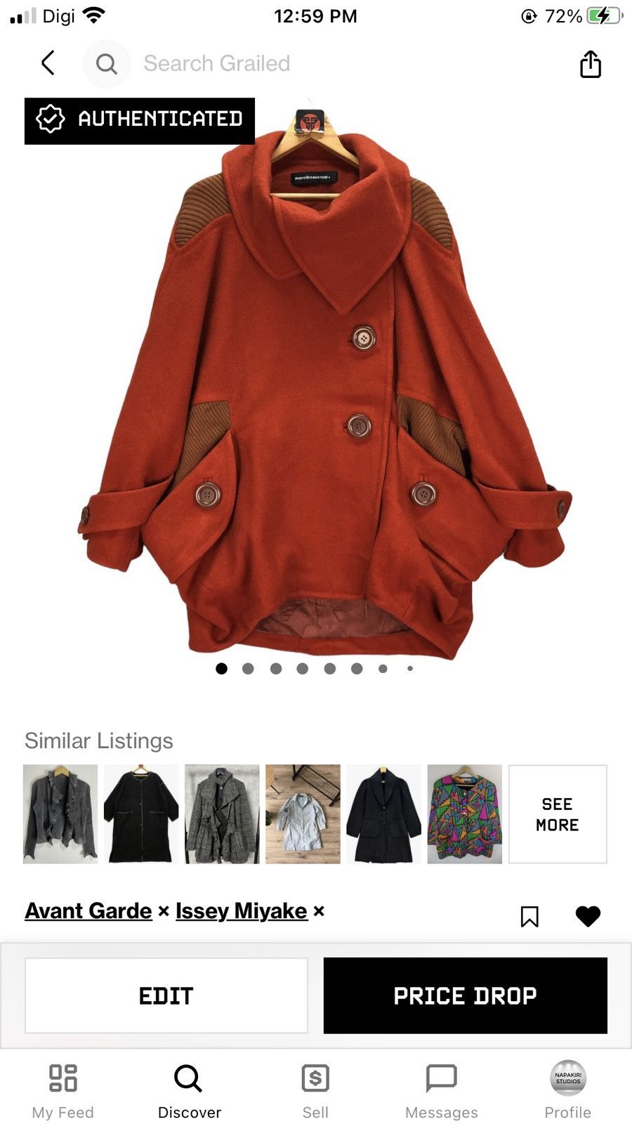 mercibeaucoup MERCIBEAUCOUP ISSEY MIYAKE WOOL BLEND HEAVY COAT #7220-119 Size XS / US 0-2 / IT 36-38 - 15 Thumbnail