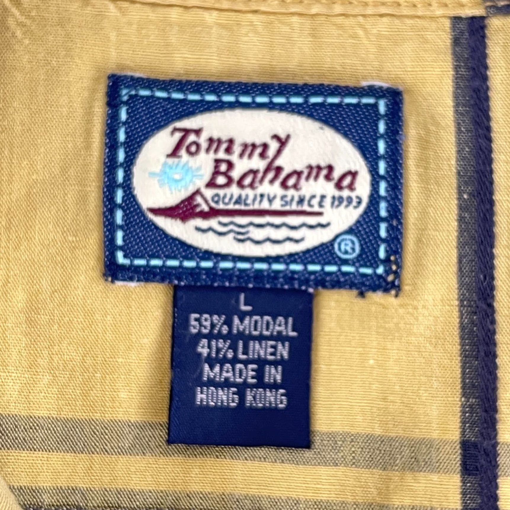 Tommy Bahama VINTAGE Tommy Bahama Button-Up Shirt Mens L Yellow Plaid Linen Blend SS Size US L / EU 52-54 / 3 - 7 Thumbnail