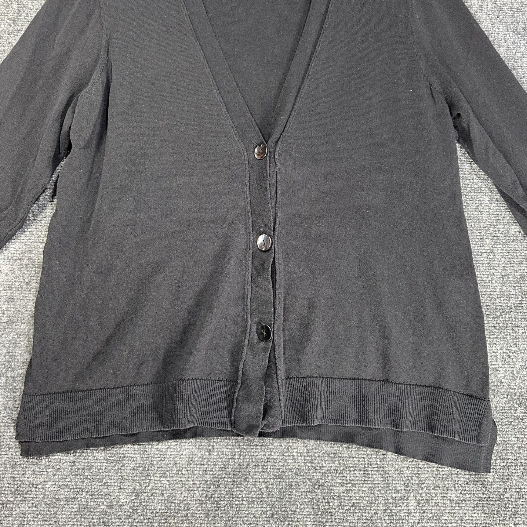 Vintage Chicos Cardigan Womens Large Black Stretch Knit Button Up 3/4 Sleeve Rib Hem Ladies Regular Small Batch of 1? Size L / US 10 / IT 46 - 2 Thumbnail