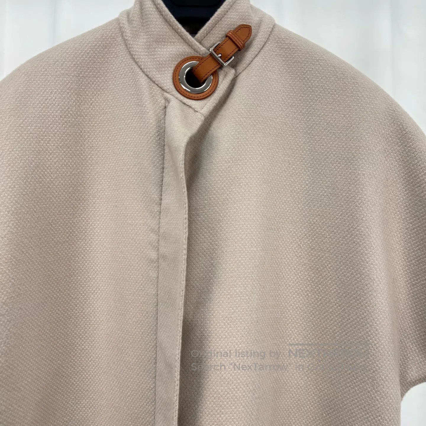 Hermes Hermes Beige-Grey Leather Patch Cashmere Vest Jacket| Size XXS / US 00 / IT 34 - 3 Thumbnail