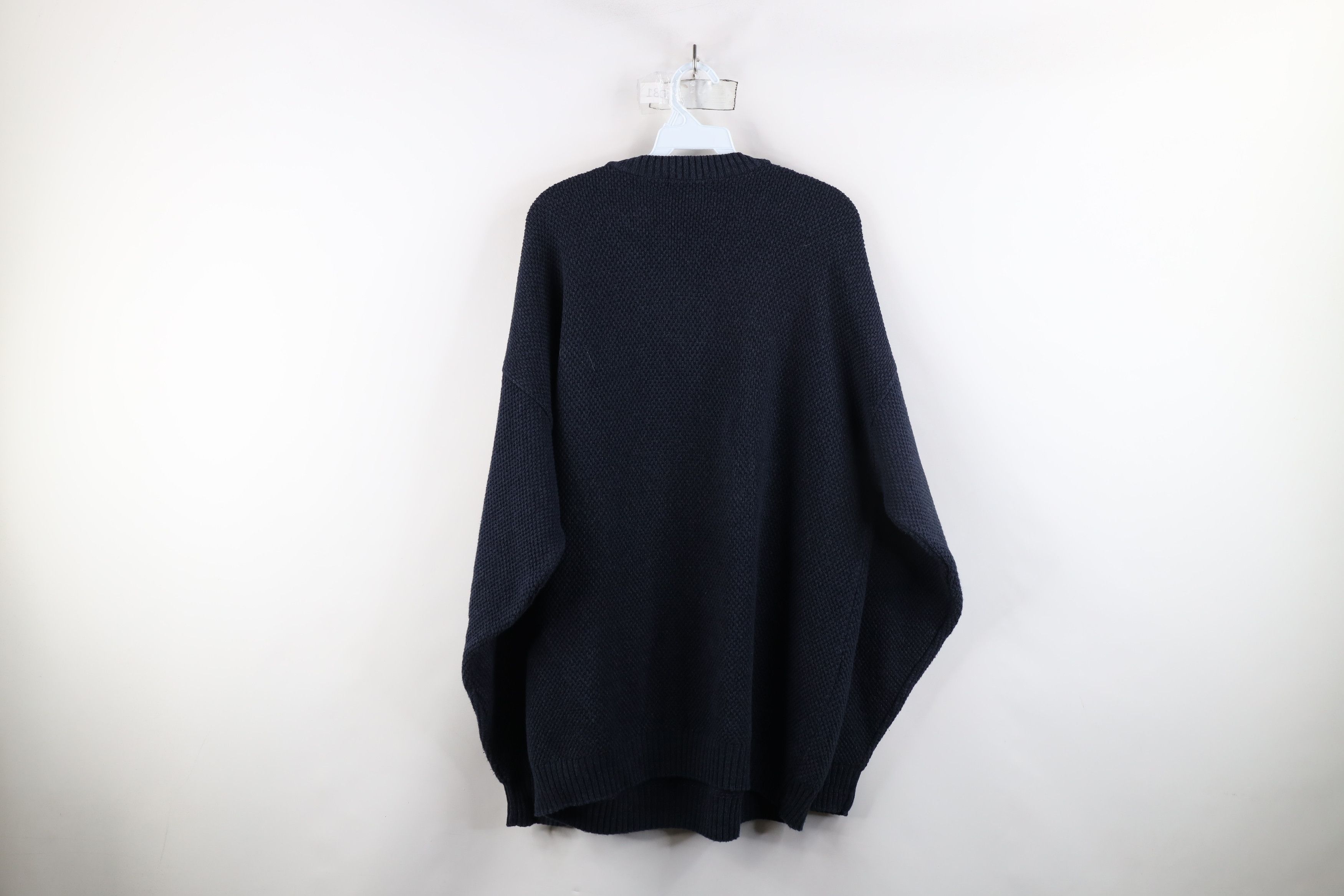 Vintage Vintage 90s Streetwear Thermal Knit Henley Sweater Blue USA Size US XL / EU 56 / 4 - 8 Thumbnail