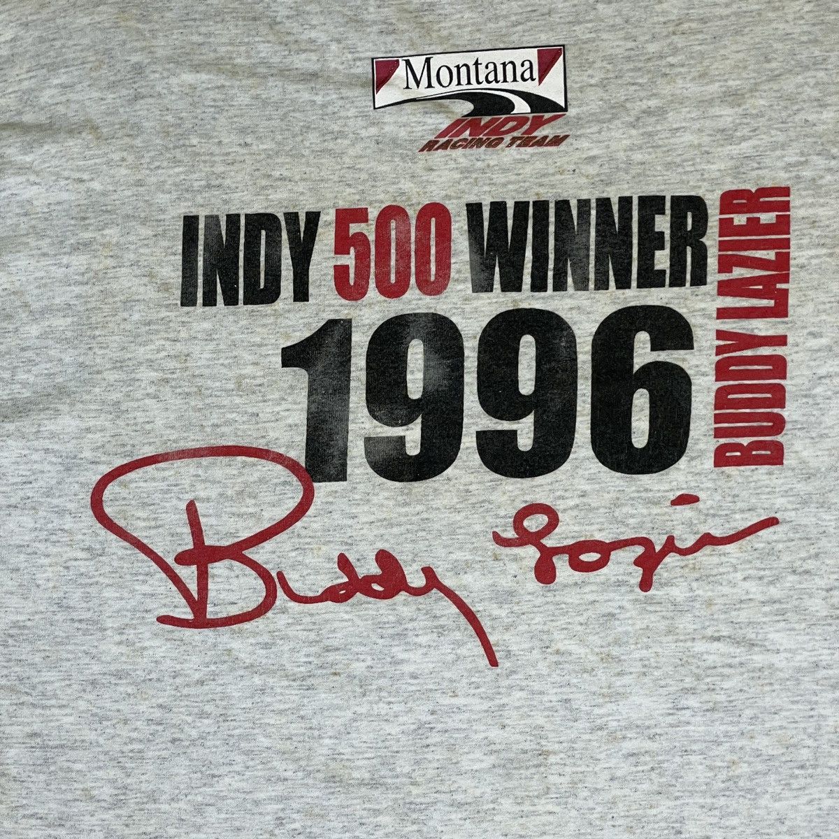 Formula 1 VTG 96 Buddy Lazier Montana Indy Racing Tee Size US L / EU 52-54 / 3 - 11 Thumbnail