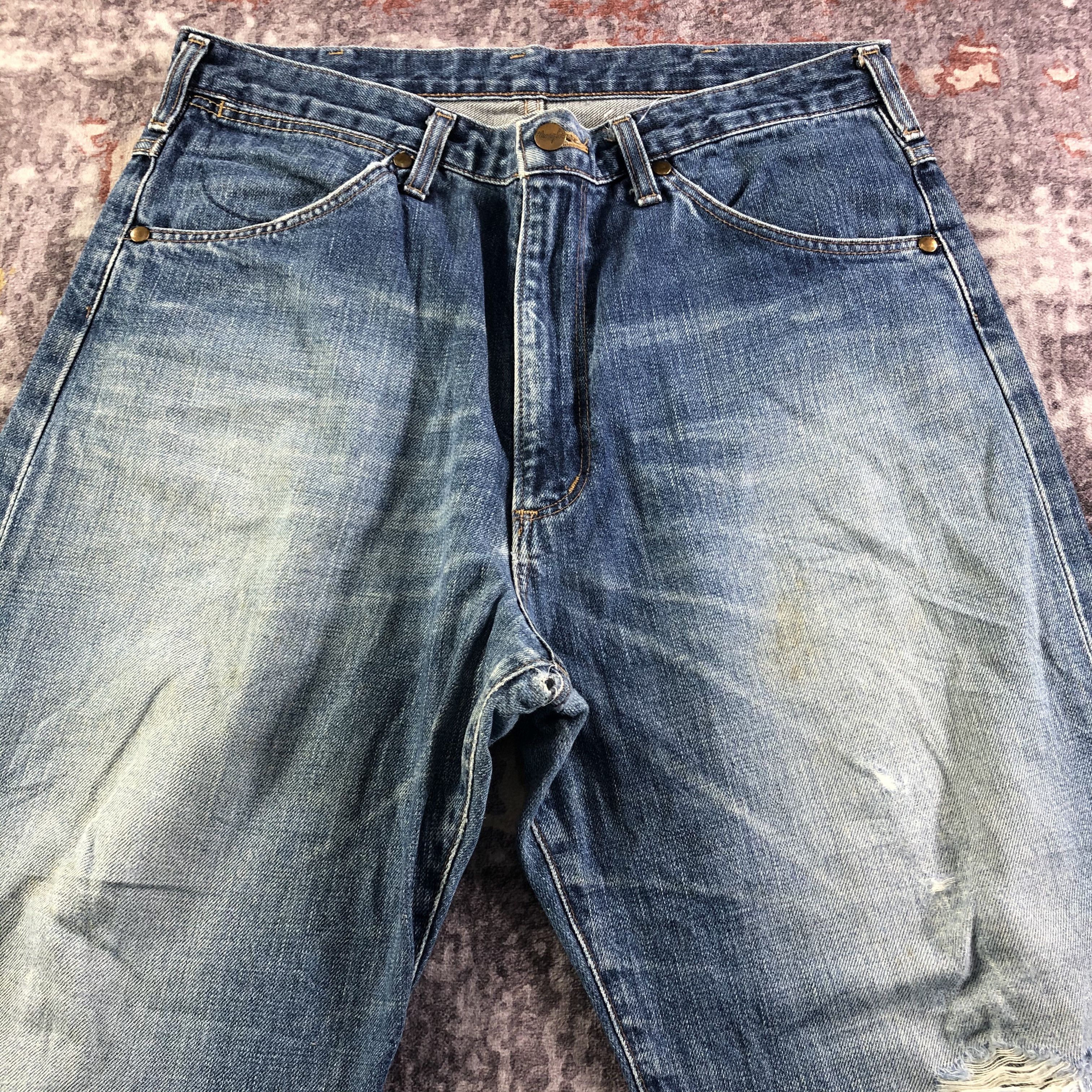 Vintage Vintage Blue Wash Wrangler Selvedge Jeans-JM3685 Size US 34 / EU 50 - 3 Thumbnail
