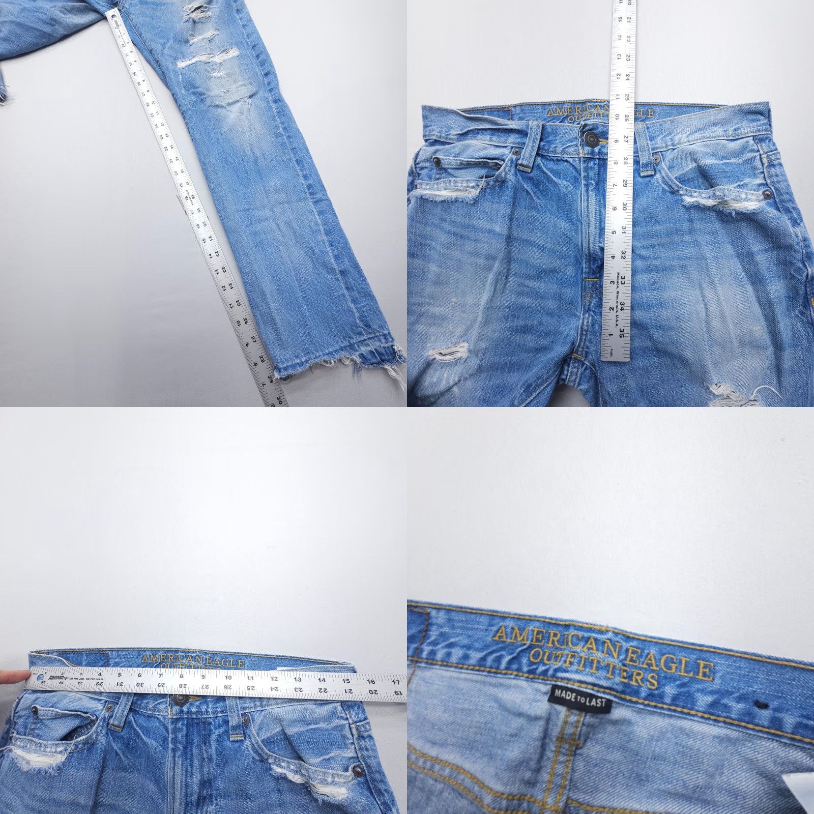 American Eagle Outfitters VINTAGE American Eagle Outfitters Slim Distressed Jeans Mens 30 x 30 Blue 100% Cotton Denim Size US 30 / EU 46 - 8 Thumbnail