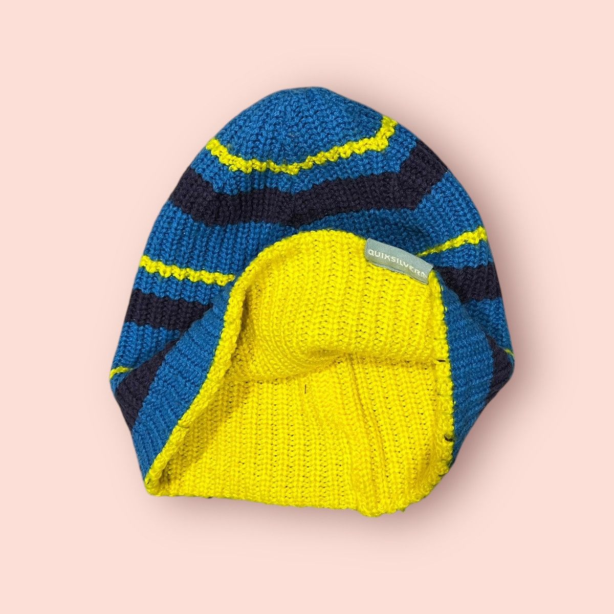 Quiksilver × Vintage VINTAGE QUIKSILVER DOUBLE LAYER STRIPED KNITTED BEANIE Size ONE SIZE - 22 Thumbnail