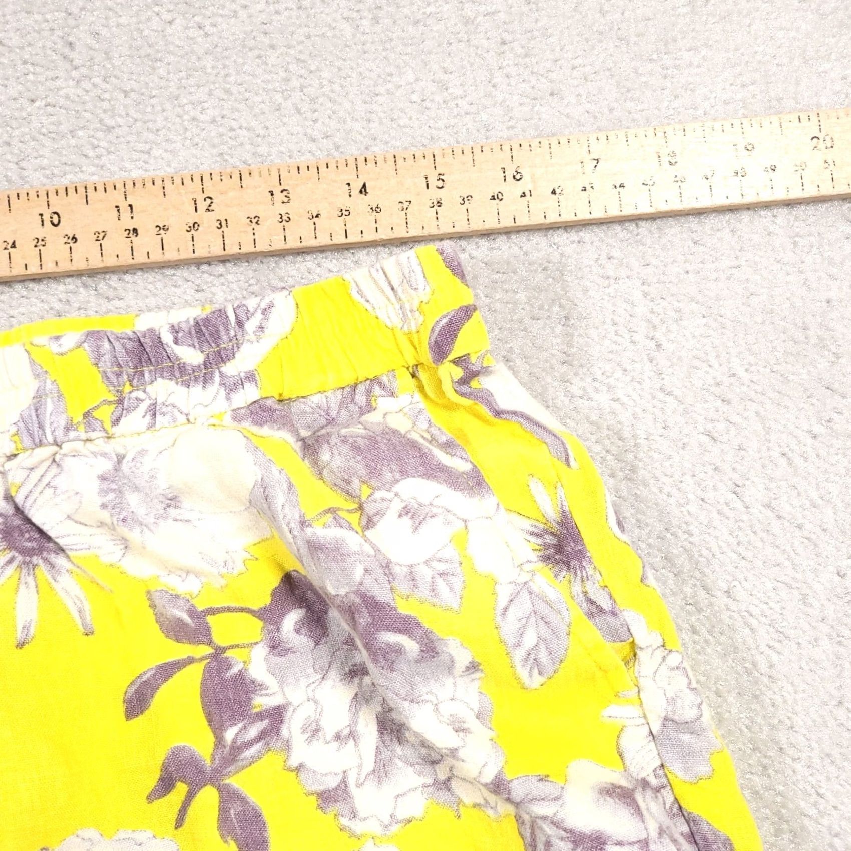 Vintage KUT From The Kloth Yellow Floral Linen Shorts Women's 10 Pull On Everyday Bright Size 32" / US 10 / IT 46 - 6 Thumbnail