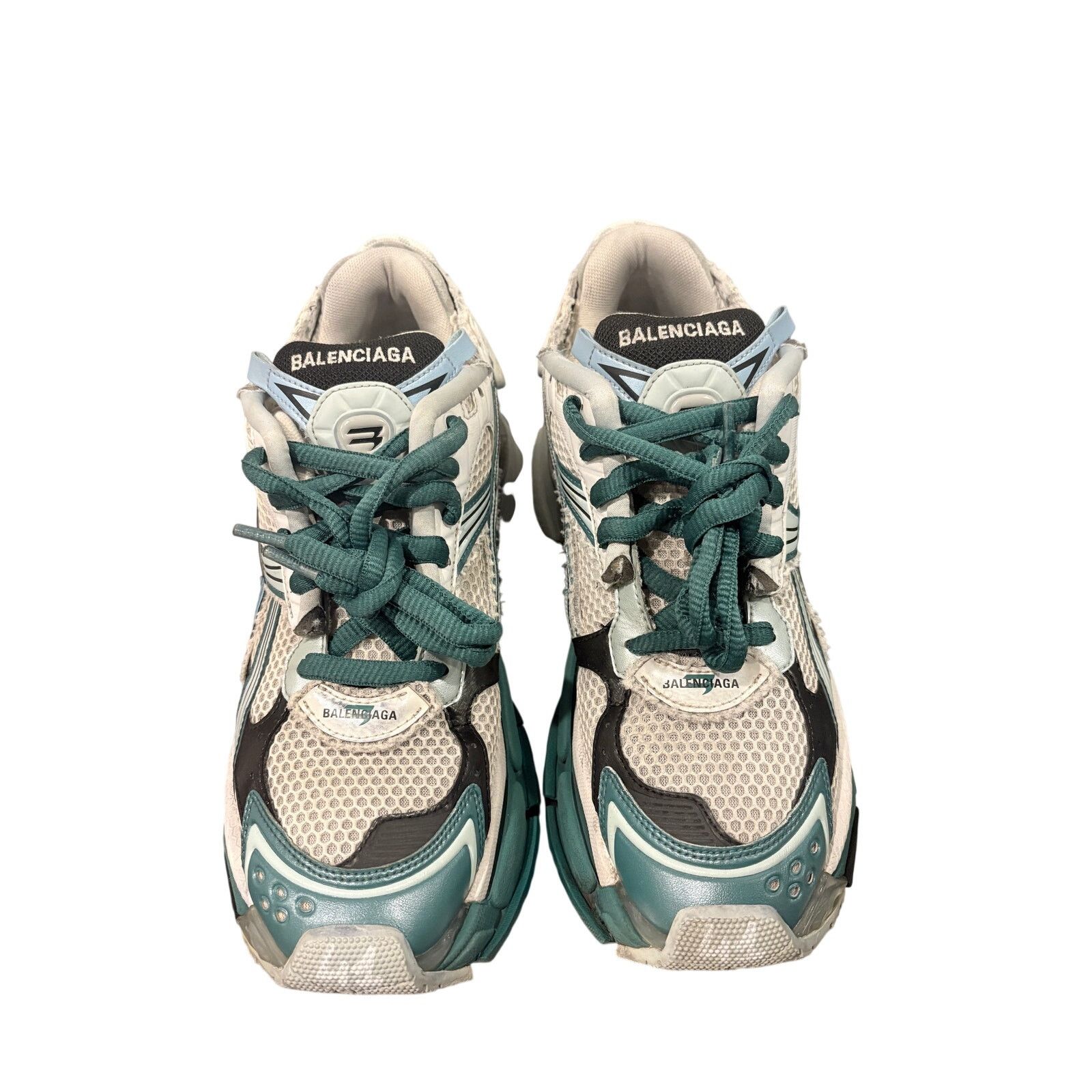 Balenciaga Runner Gradient Sneakers White Dark Green Blue