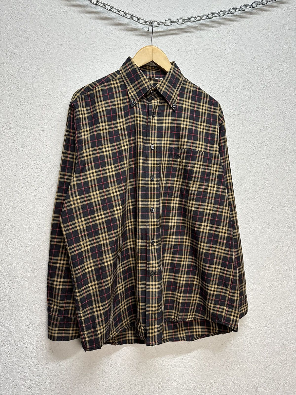 Burberry × Vintage Vintage Burberry Nova Check Cotton Shirt Button Up Archival Size US L / EU 52-54 / 3 - 2 Thumbnail