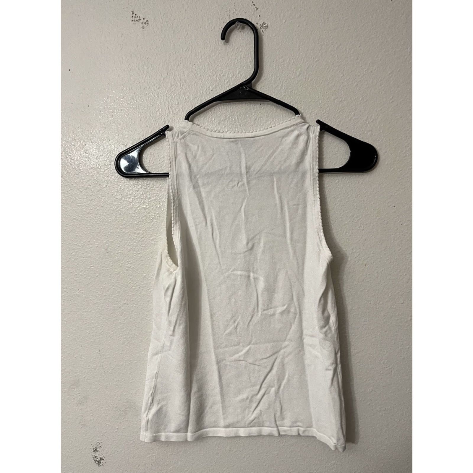 Theory VINTAGE Theory V-Neck White Tank Top, Petites Small, Viscose Blend, Basic Style, Womens Size S / US 4 / IT 40 - 3 Thumbnail
