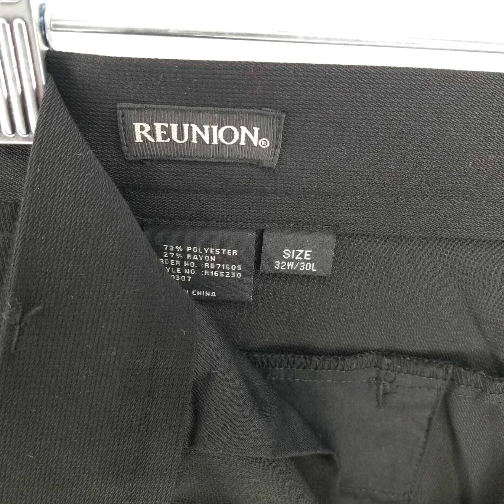 Vintage REUNION Mens Dress Pants Black Size 32x30 NWT Size US 32 / EU 48 - 4 Thumbnail