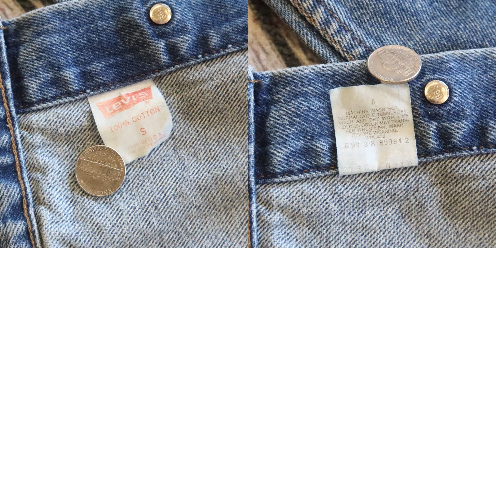 Levi's Vintage Levi's Trucker Jacket S Blue Denim Motorcycle Jacket Mens Levi's Trucker 593 Denim Jacket Size US S / EU 44-46 / 1 - 11 Thumbnail