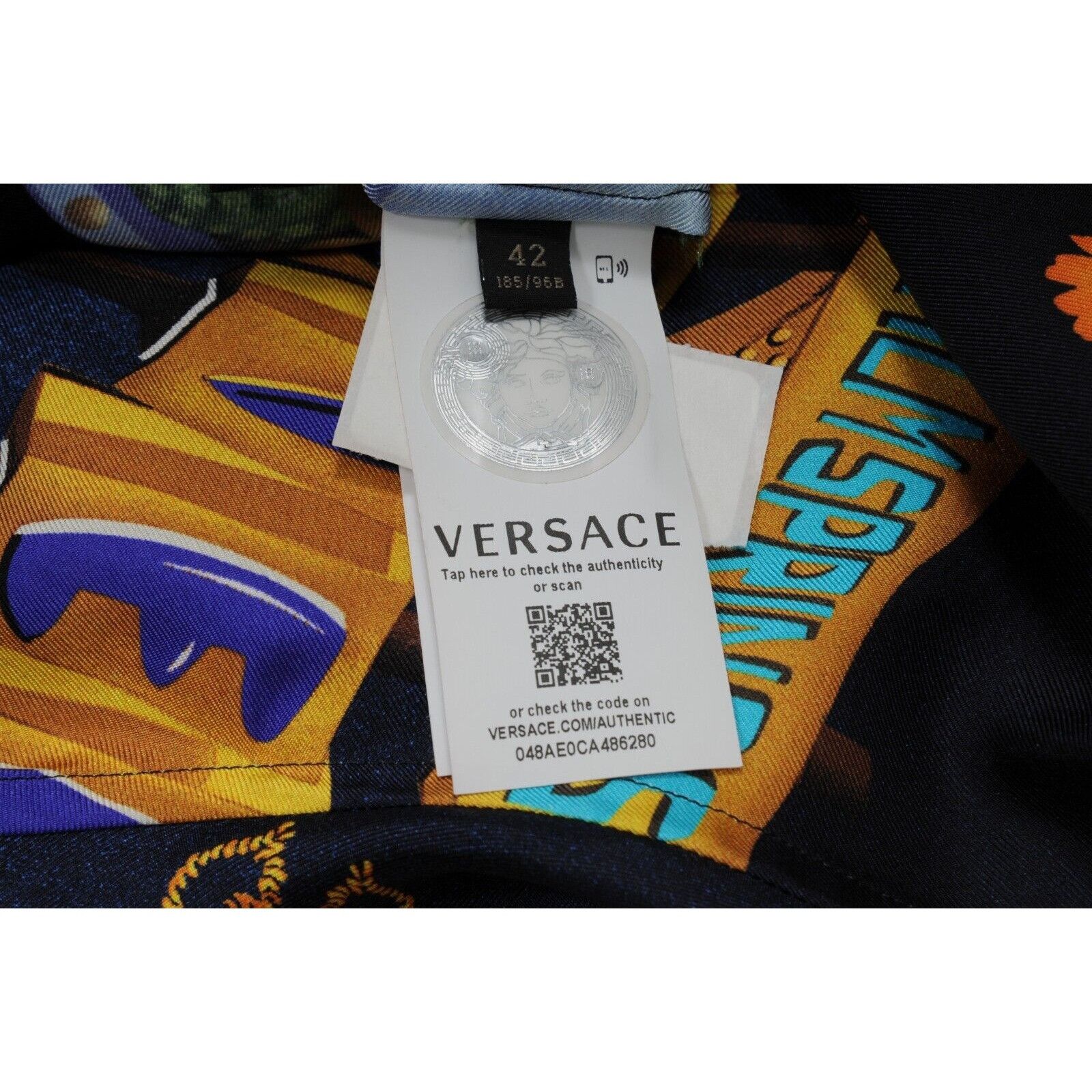 Versace Silk Palm Springs Desert Cactus Button Down Shirt IT 42 Size US M / EU 48-50 / 2 - 11 Thumbnail