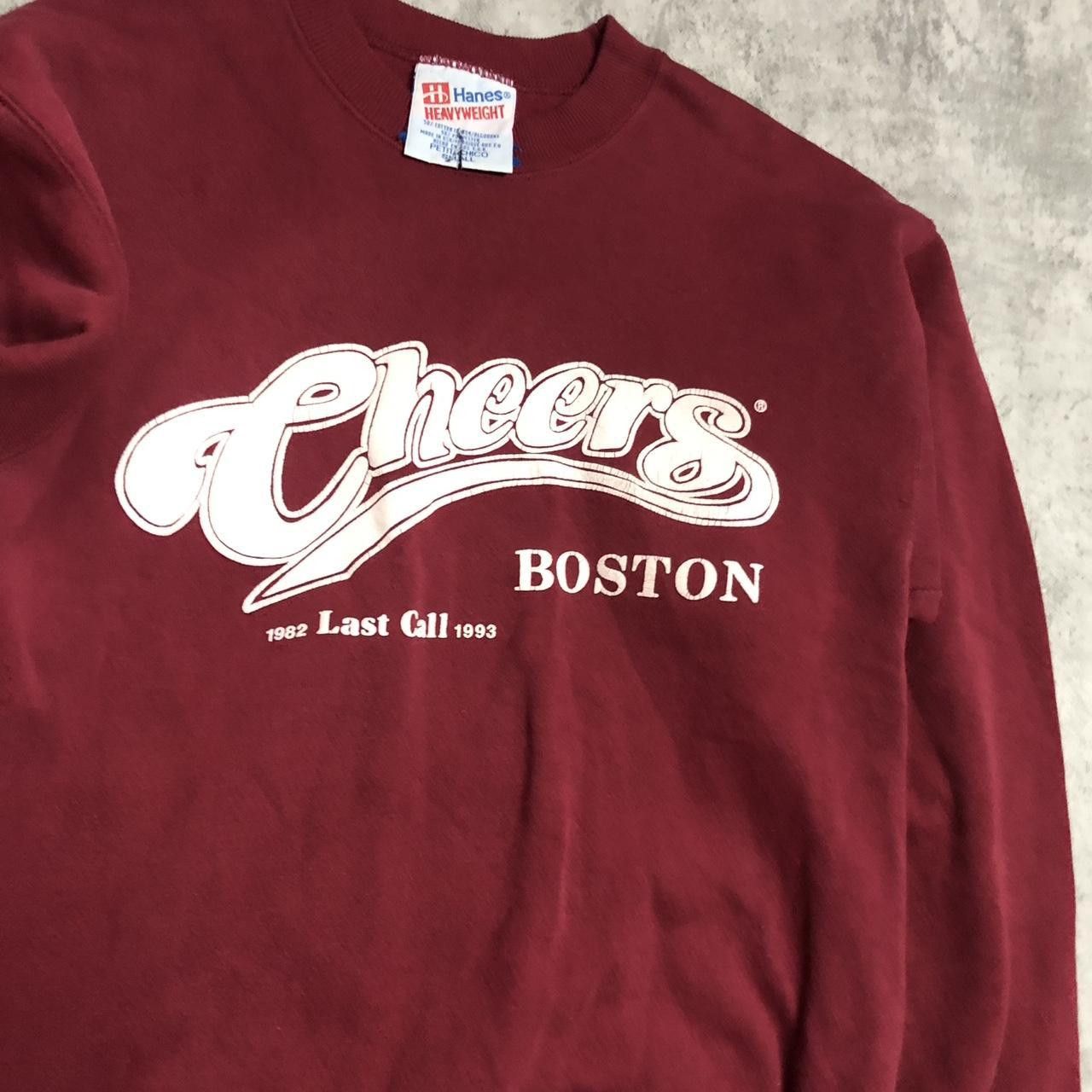 Hanes Burgundy Hanes crewneck sweatshirt with white "Cheers" logo Size US S / EU 44-46 / 1 - 2 Thumbnail