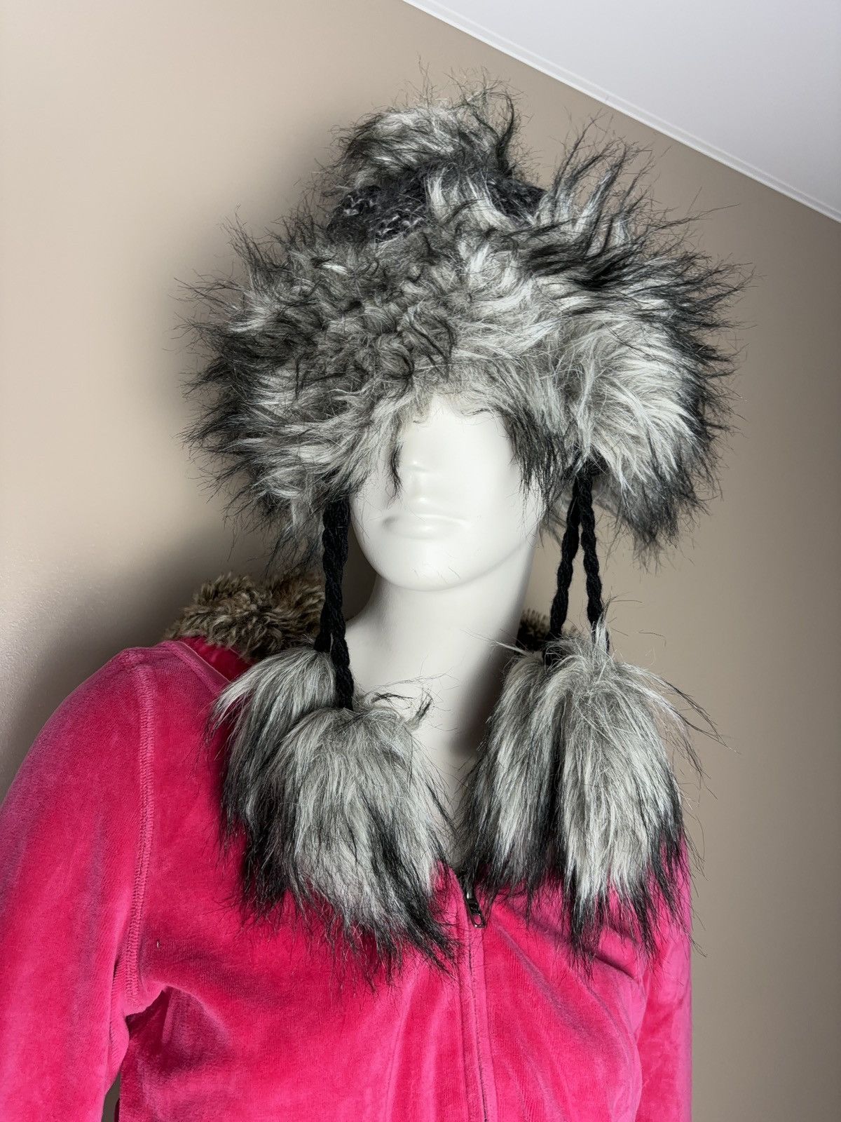 Vintage VINTAGE GLAMOUR WINTER KNIT FAUX FUR USHANKA HAT Size ONE SIZE - 6 Thumbnail