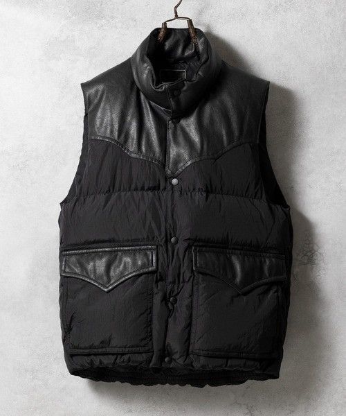 Number (N)ine Number nine COMBINATION DOWN VEST Nylon Leather