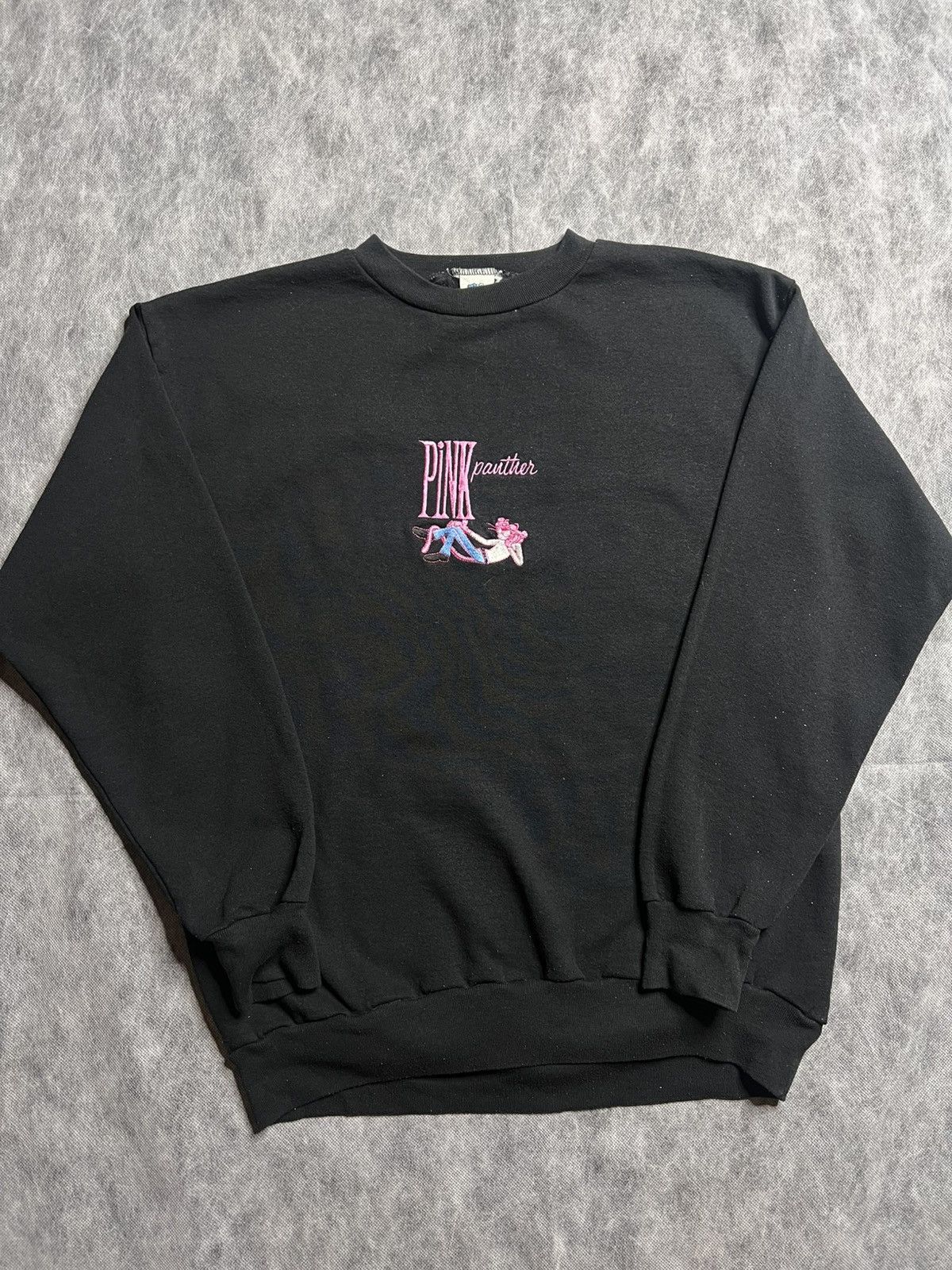Vintage Vintage Pink Panther Black Sweatshirt Size US L / EU 52-54 / 3 - 1 Thumbnail