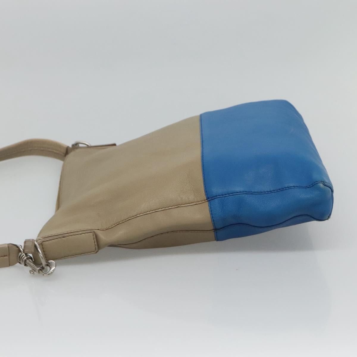 Celine CELINE Shoulder Bag Leather Beige Gold Blue Size ONE SIZE - 4 Thumbnail