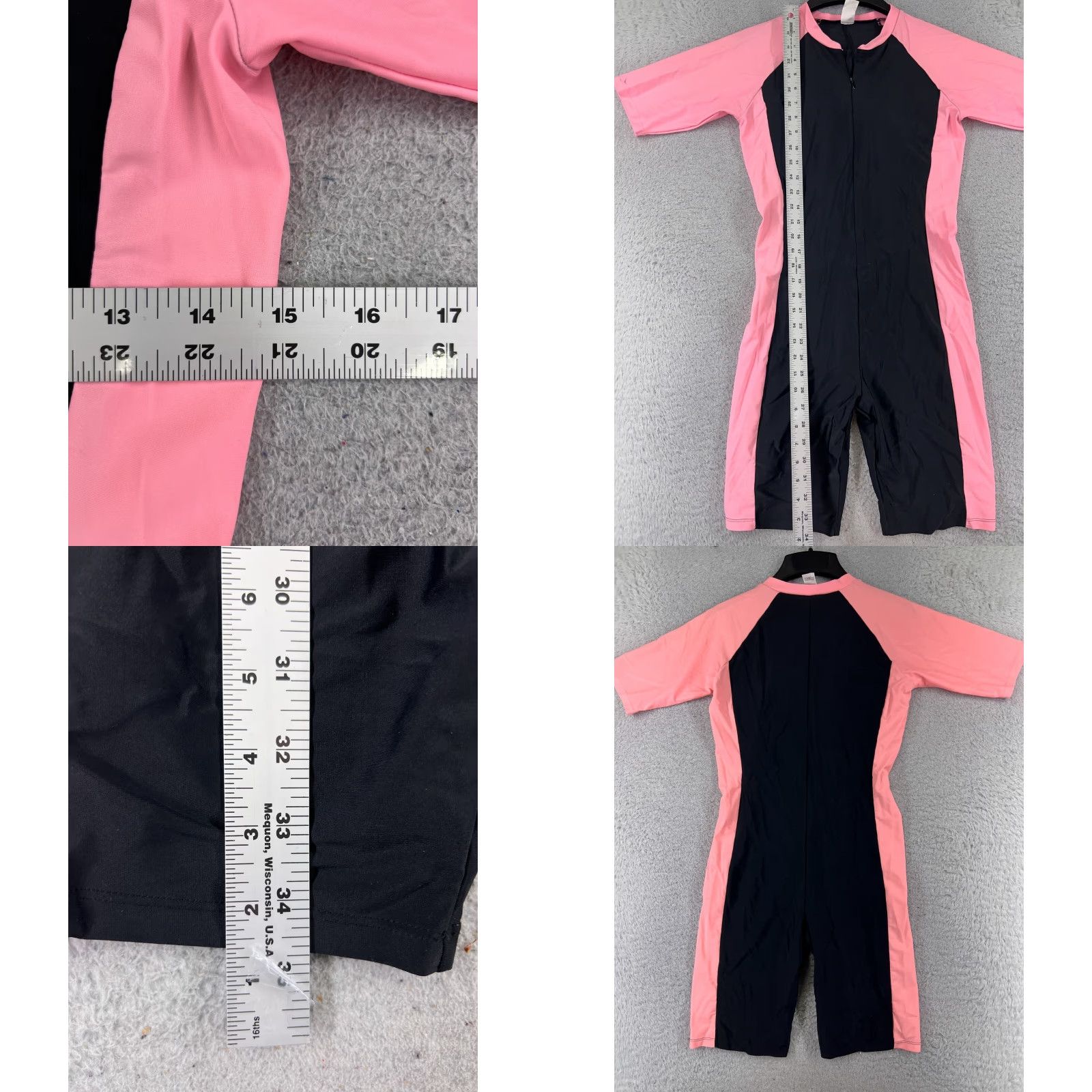 Vintage Swimsuit Womens XL Pink Short Sleeve One Piece Sports Surfing - Unbranded Navy? No, Pink. Wait. Size 40" / US 18 - 8 Thumbnail