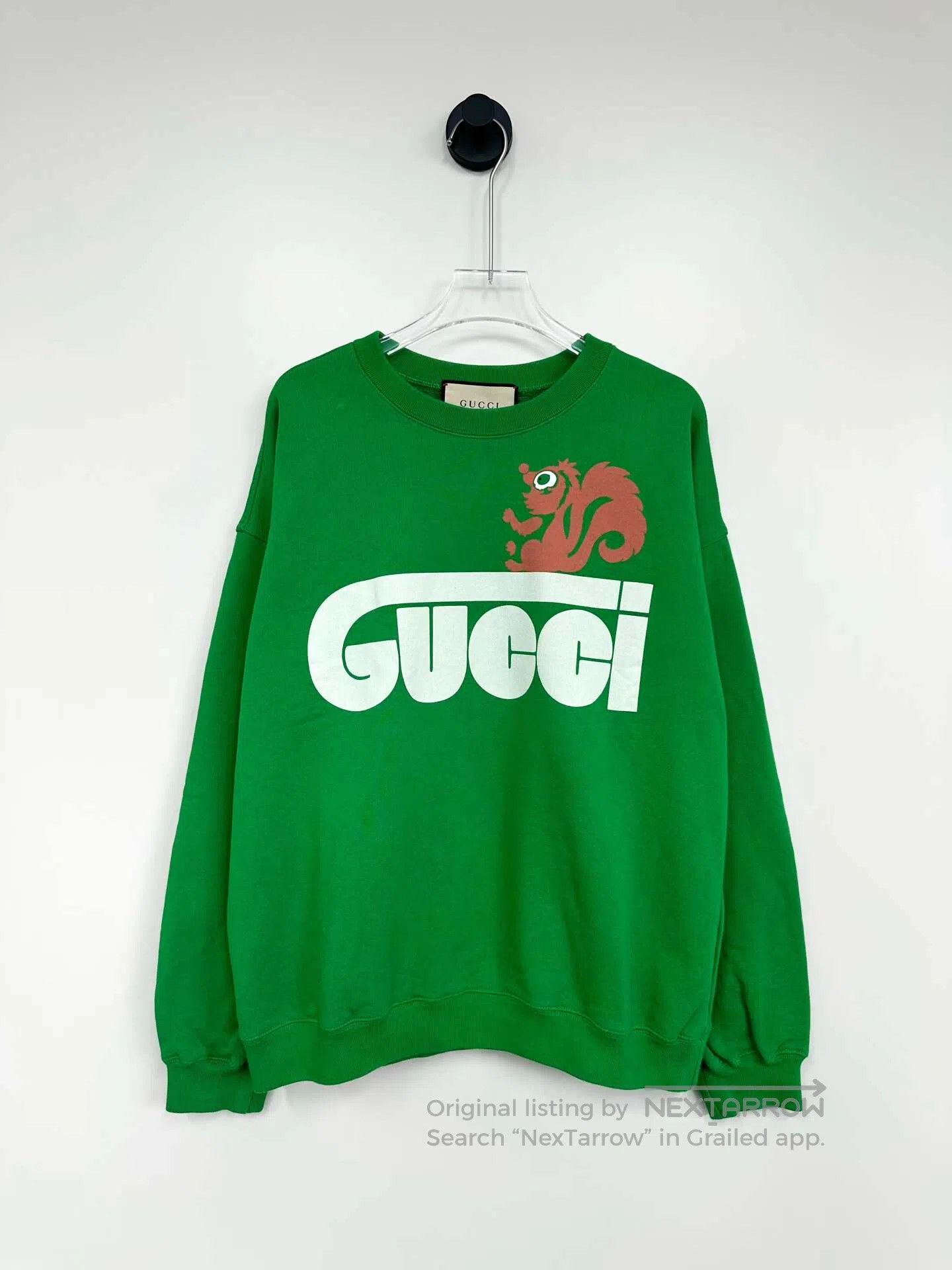 Gucci Guicci Green Squirrel Letter Printed Logo Long-sleeve Swea Size US XS / EU 42 / 0 - 1 Thumbnail