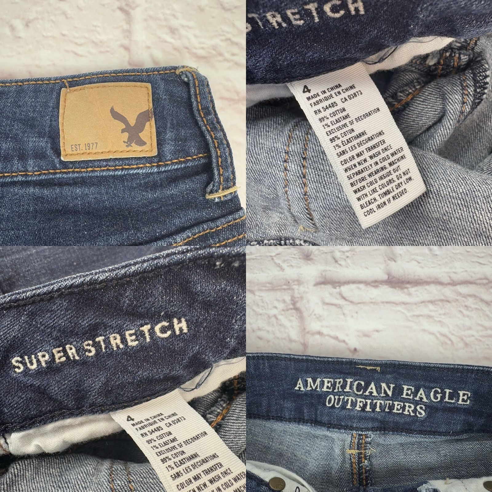 American Eagle Outfitters American Eagle Womens Denim Cut-off Shorts Dark Wash Mid Rise Size 4 Stretched Size 27" / US 4 / IT 40 - 8 Thumbnail