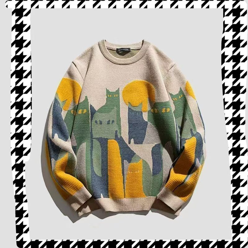 Vintage Streetwear loose-fitting casual printed knitted sweatshirt Size US M / EU 48-50 / 2 - 1 Thumbnail