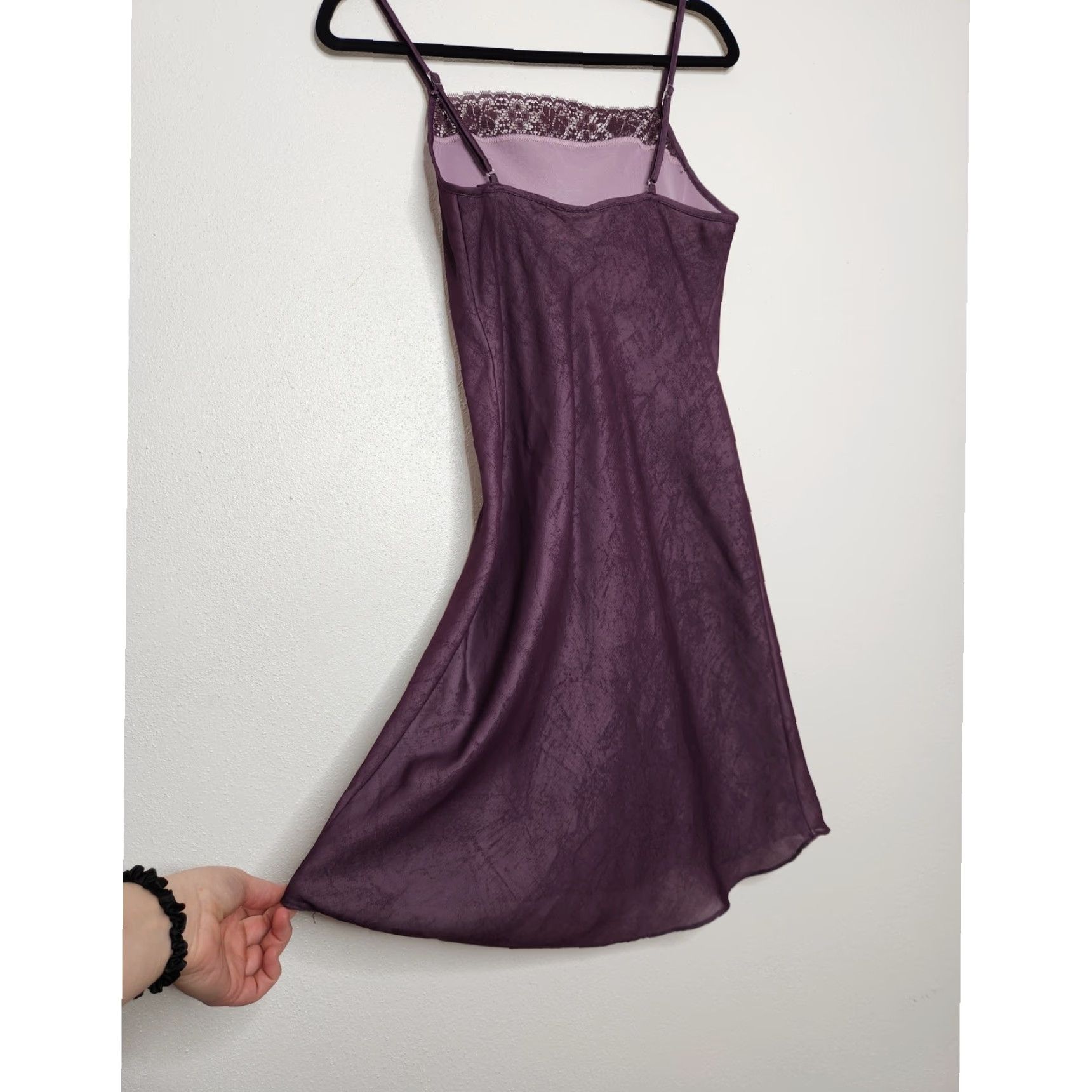 Vintage VINTAGE Gilligan O'Malley Dress Midi Women Small Purple Slip Dress Lace Witchy Fairy Goth Whimsy 90s Cami Tank Size S / US 4 / IT 40 - 5 Thumbnail