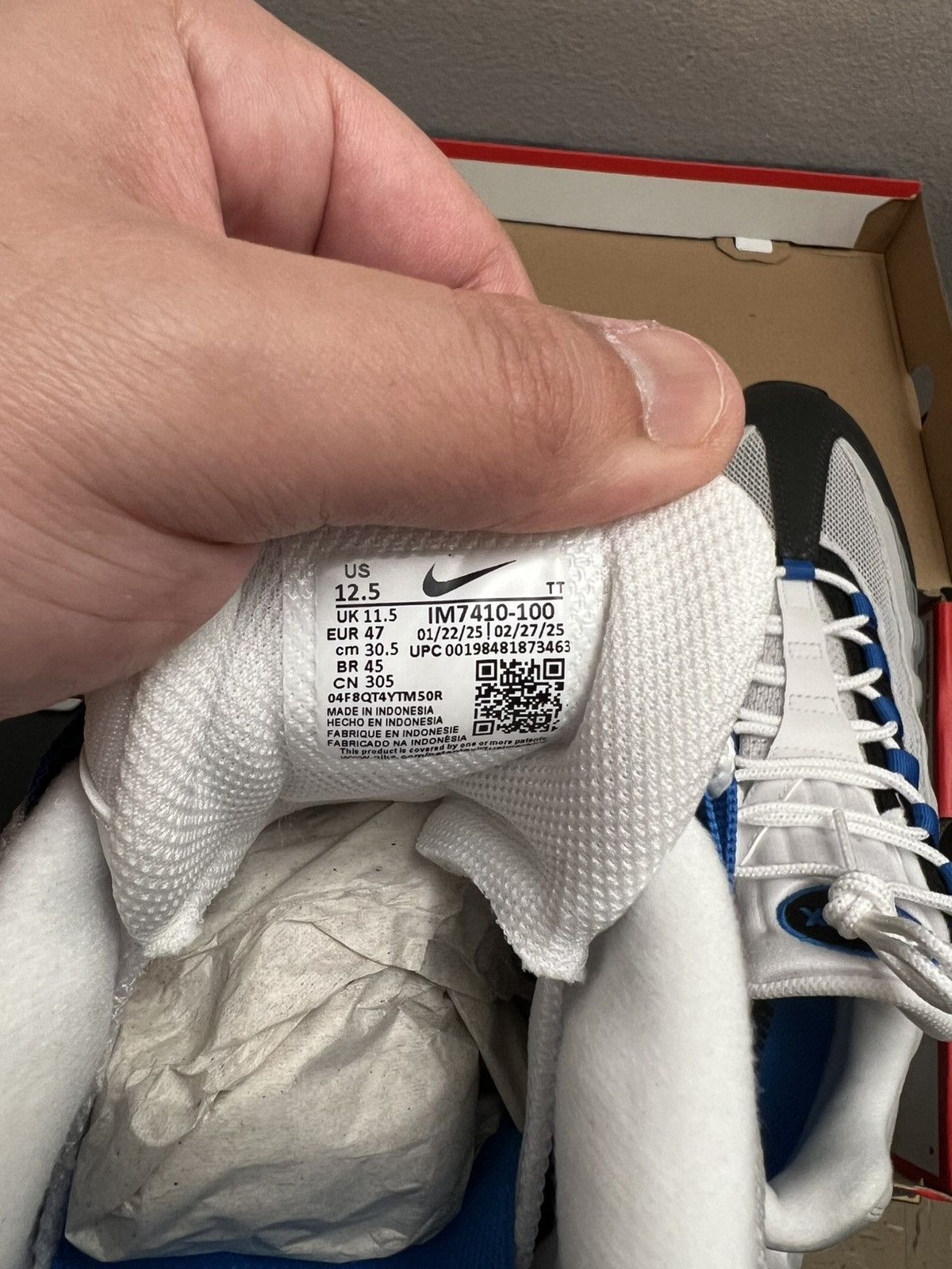 Nike Nike Air Max 95 OG Big Bubble Blue Spark Size US 12.5 / EU 45-46 - 7 Thumbnail