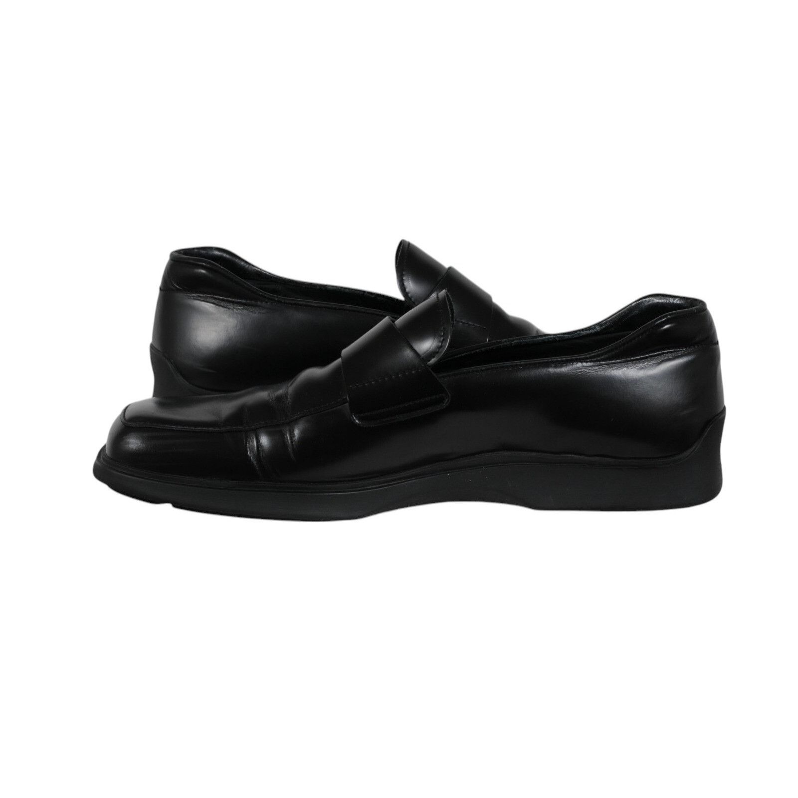 Prada Vtg 2000s Square Toe Loafers Black Leather - 02549 Size US 11 / EU 44 - 11 Thumbnail