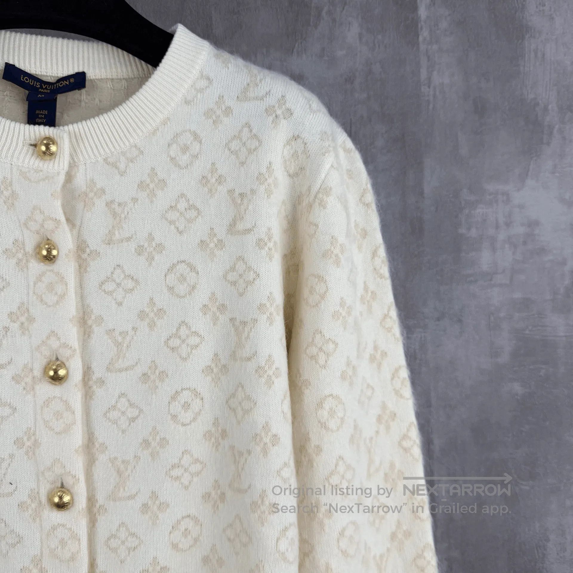 Louis Vuitton Louis Vuitton Monogram Gold Button Wool Cardigan. Size M / US 6-8 / IT 42-44 - 2 Thumbnail