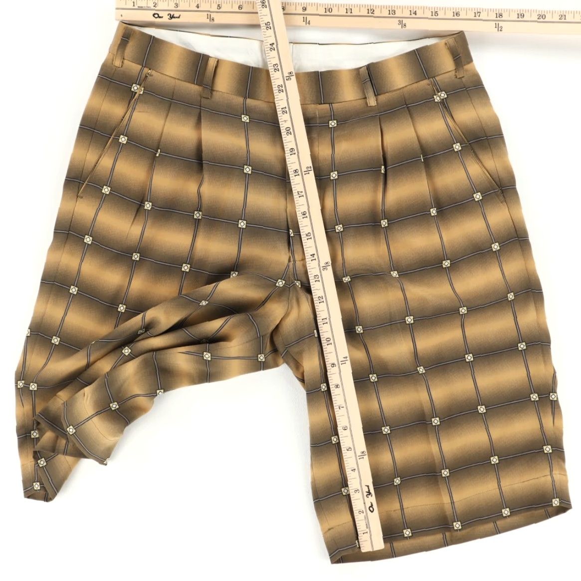 Vintage VTG The Point 70s Polyester Microfiber Golf Shorts Brown All Over Print Men's 32 Size US 32 / EU 48 - 3 Thumbnail