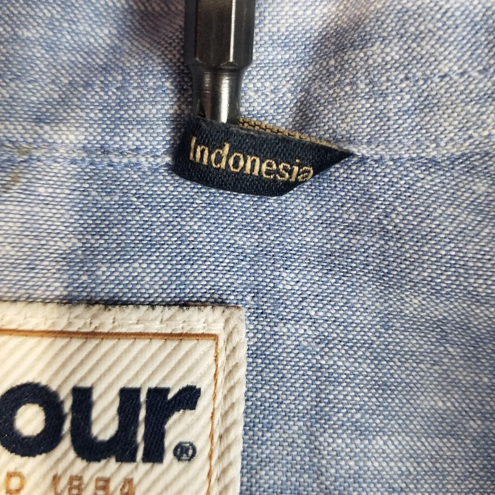 Barbour Barbour Shirt Mens Large Blue Nelson Linen Cotton Chambray Size US L / EU 52-54 / 3 - 5 Thumbnail