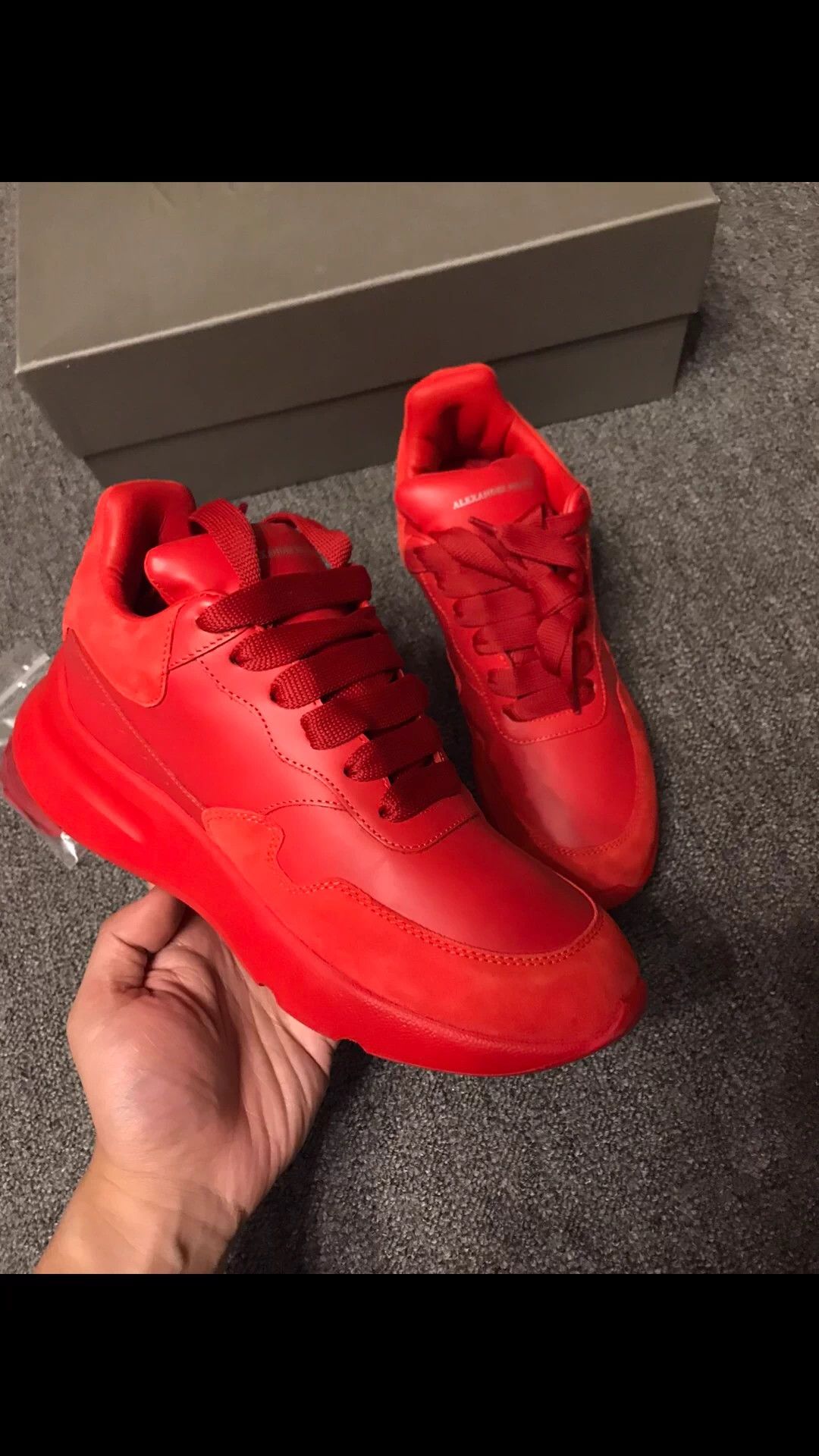 Alexander McQueen Alexander McQueen Runner Red Lambskin Leather Trainer Size US 7 / IT 37 - 5 Thumbnail