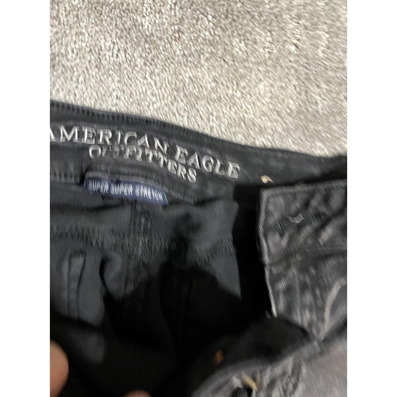 American Eagle Outfitters VINTAGE American Eagle Black Jegging Pants Women's 0 Regular Solid Distressed Stretch Denim Jeans Size 25" / US 0 / IT 36 - 6 Thumbnail