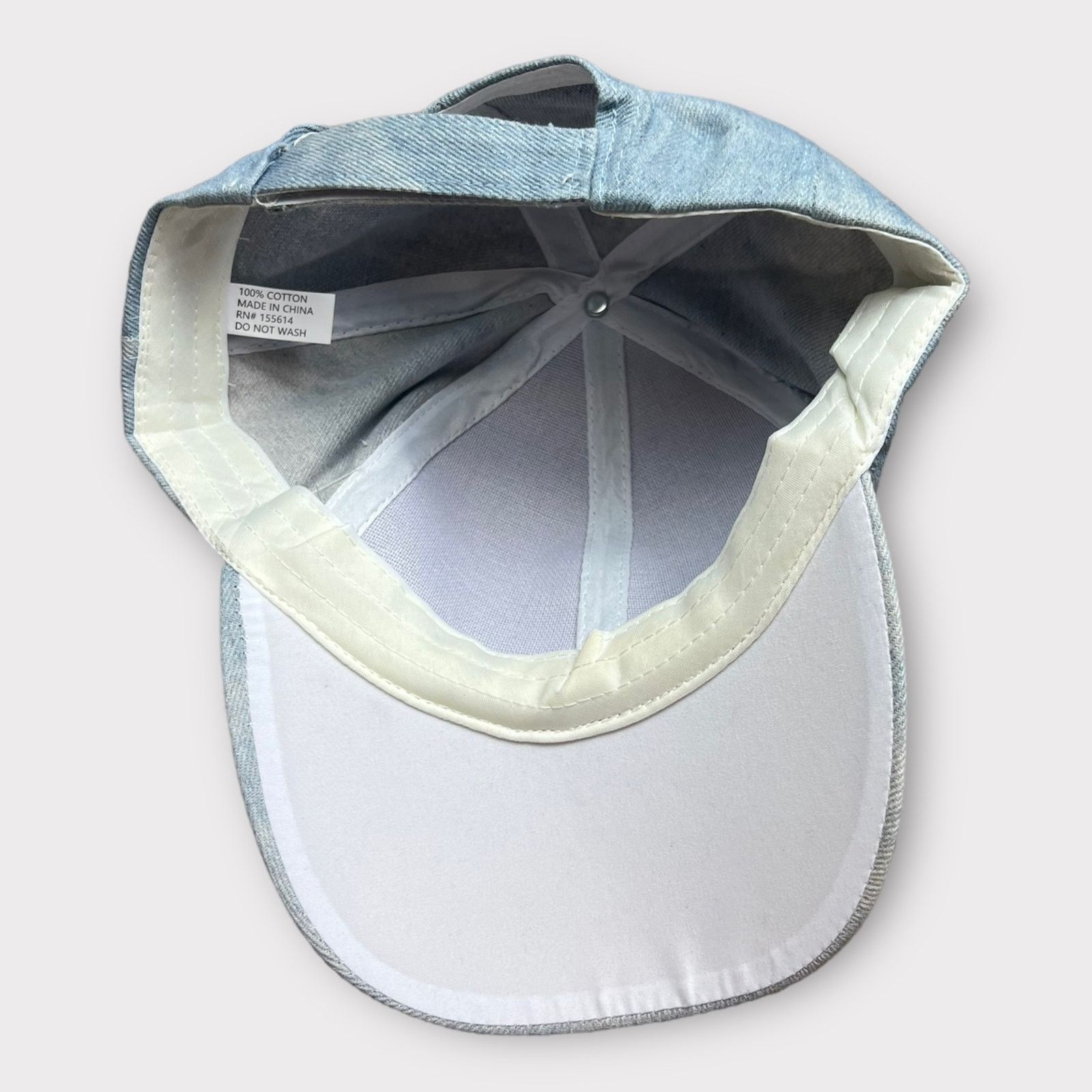 Vintage Baseball Denim Adjustable Cap | Double Rhinestone Hearts Size ONE SIZE - 4 Thumbnail