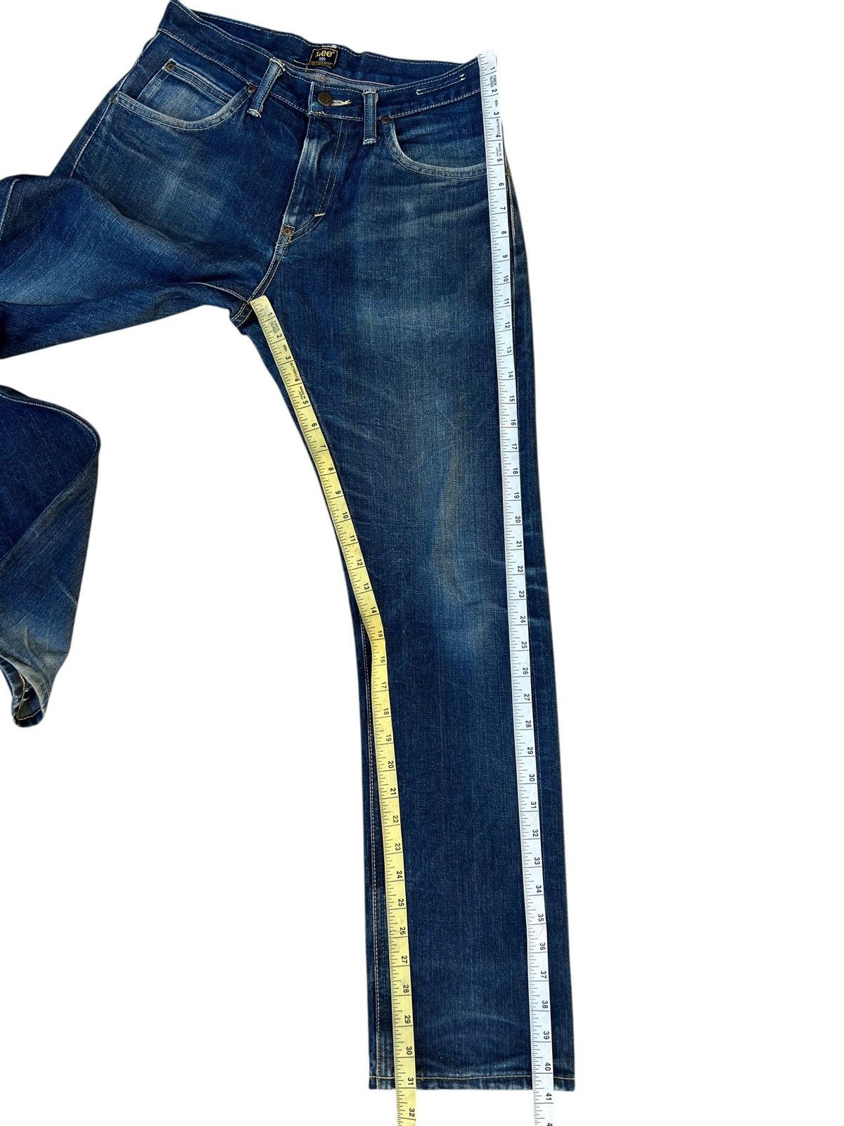 Lee Lee 101 Pure Indigo Dye Mud Denim Blue Line Selvedge Jeans Size US 29 - 6 Thumbnail