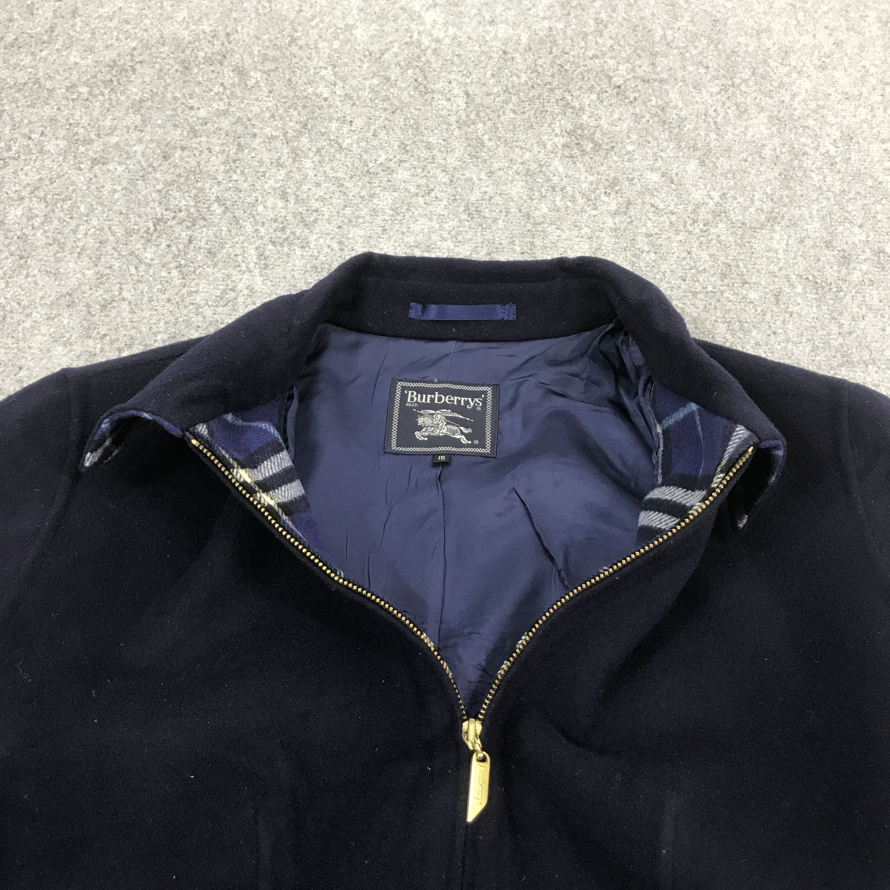 Burberry × Vintage BURBERRYS CLASSIC NAVY ZIPPER WOOL JACKET Size US M / EU 48-50 / 2 - 7 Thumbnail